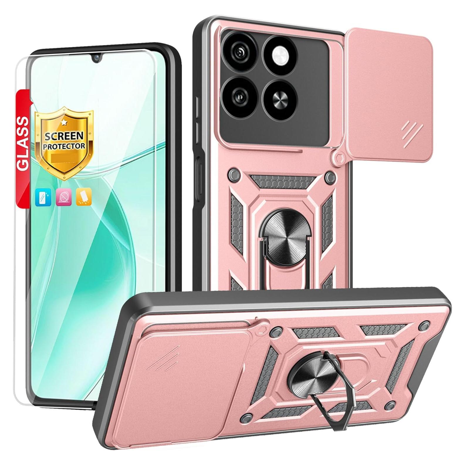 Funda Rosa para ZTE Blade A35/A55 con Protector de Pantalla