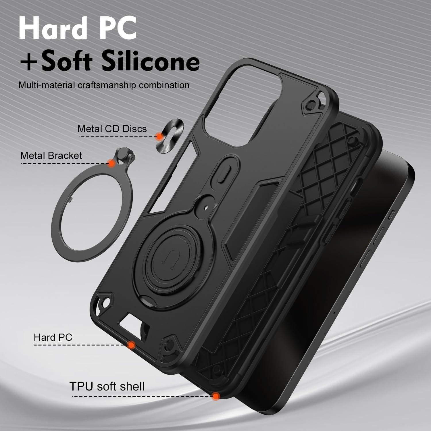Funda de Protección ZTE Blade A34/A54 Kukoufey Negra con Soporte