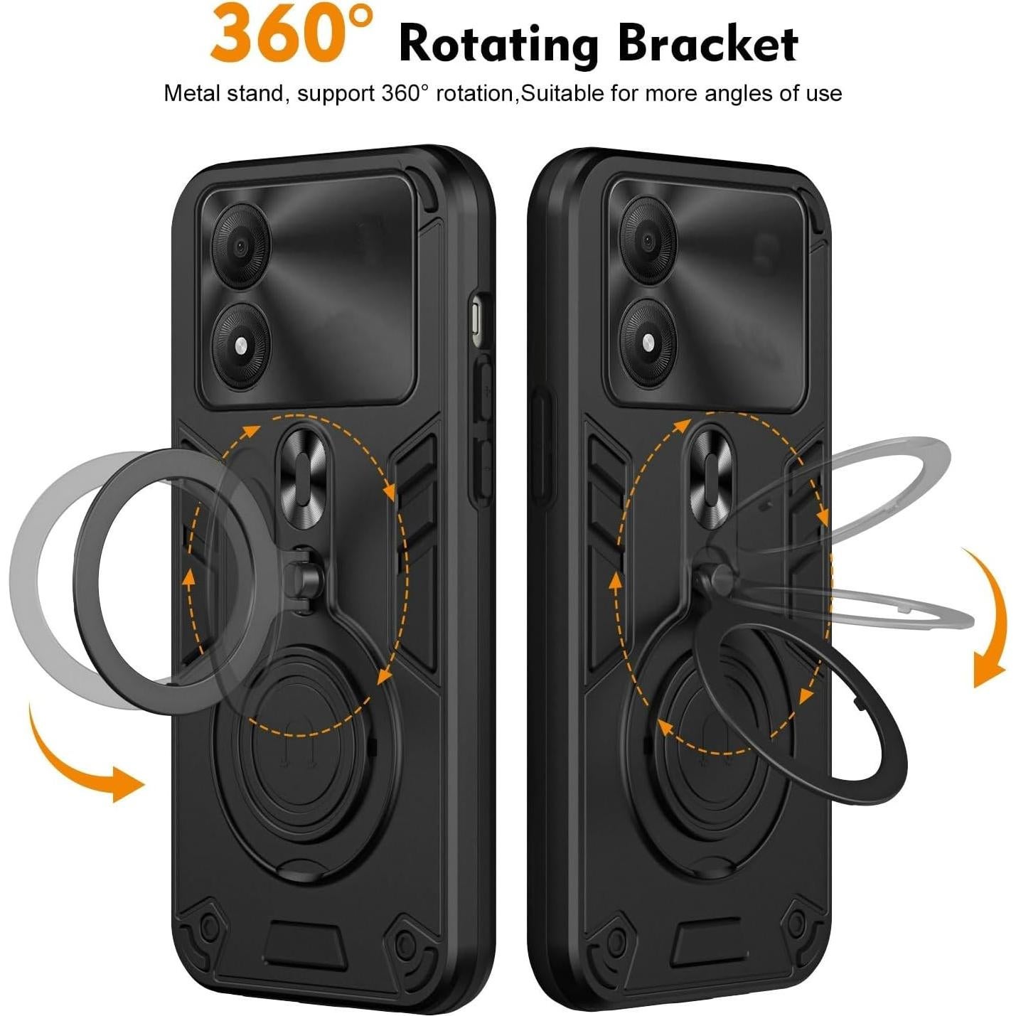 Funda de Protección ZTE Blade A34/A54 Kukoufey Negra con Soporte