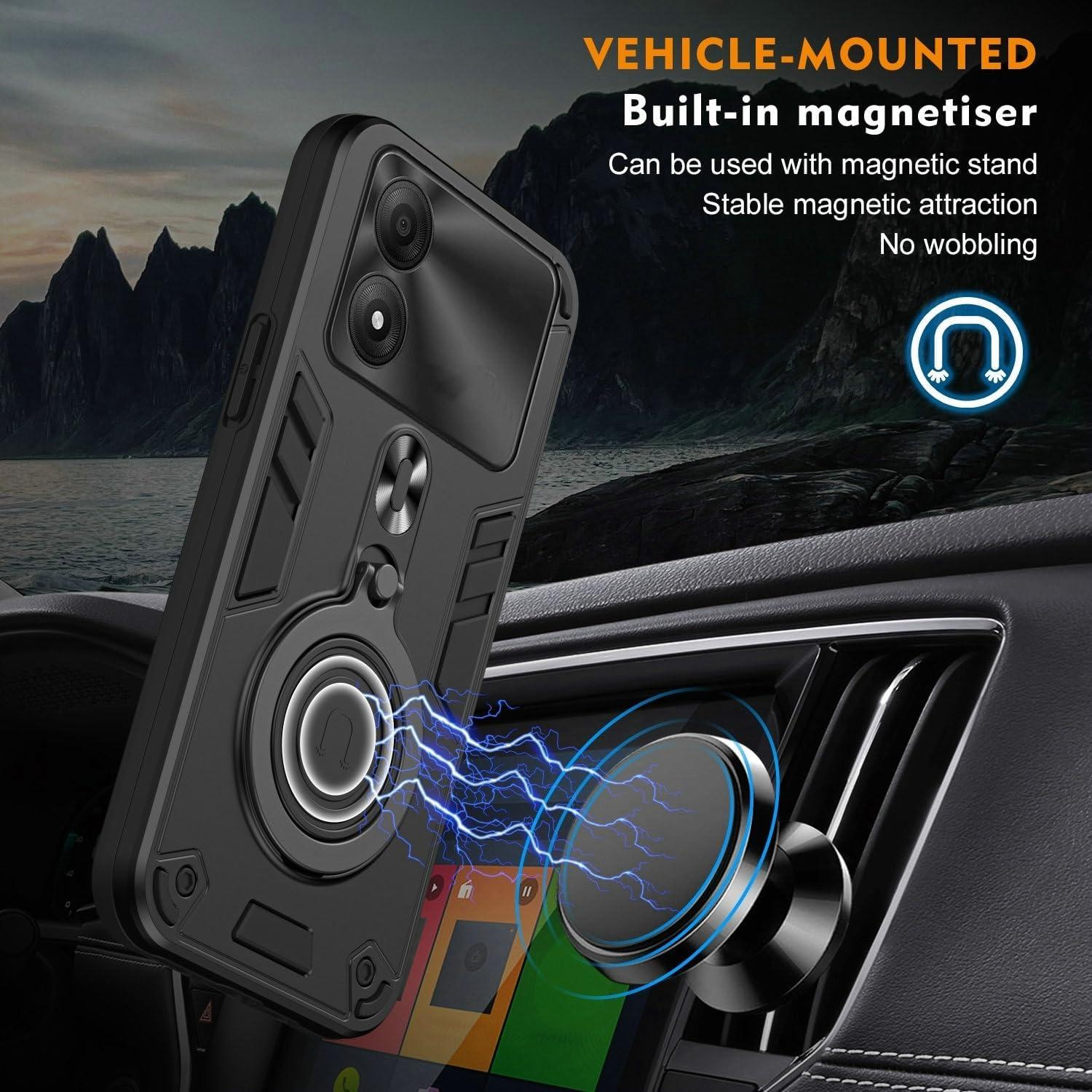 Funda de Protección ZTE Blade A34/A54 Kukoufey Negra con Soporte