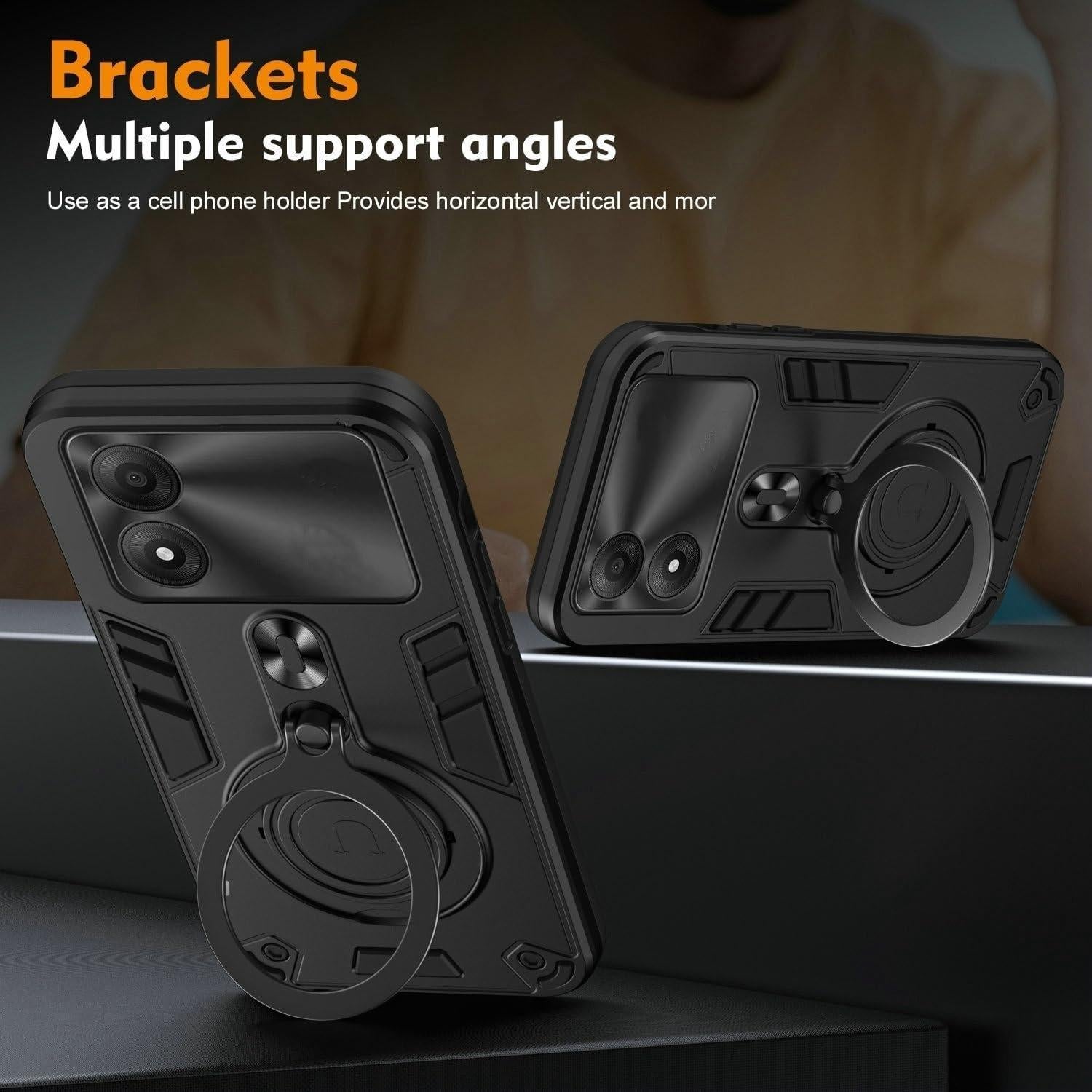 Funda de Protección ZTE Blade A34/A54 Kukoufey Negra con Soporte