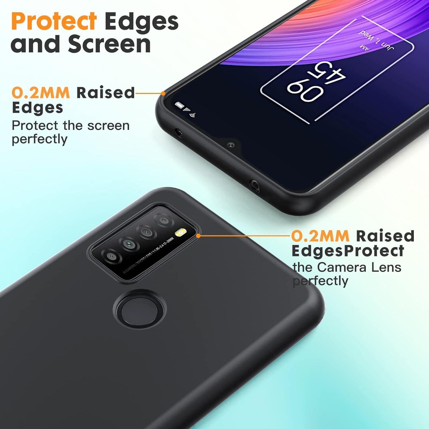 Funda Dioxide para TCL 30XL con protector de pantalla, negra