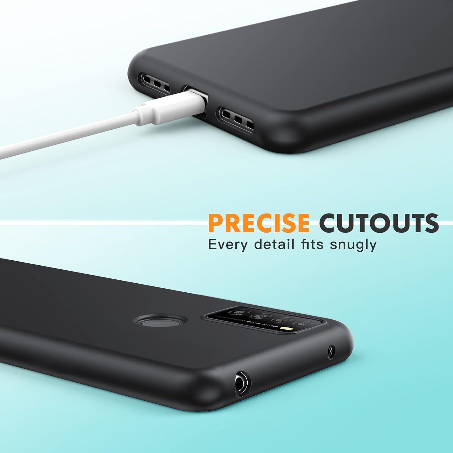 Funda Dioxide para TCL 30XL con protector de pantalla, negra