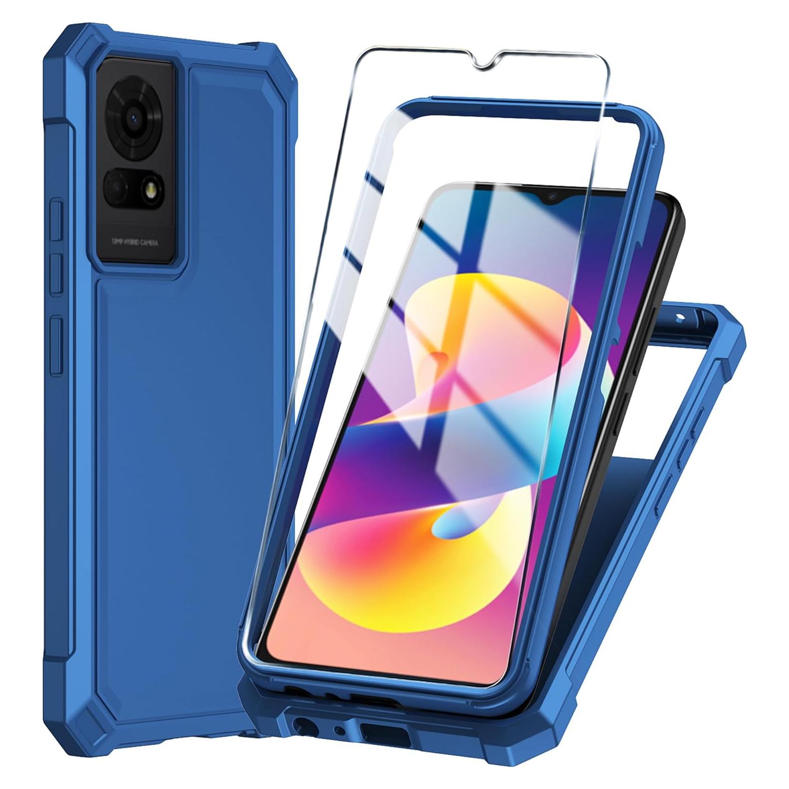 Funda protectora TCL K24/K23 con vidrio templado azul