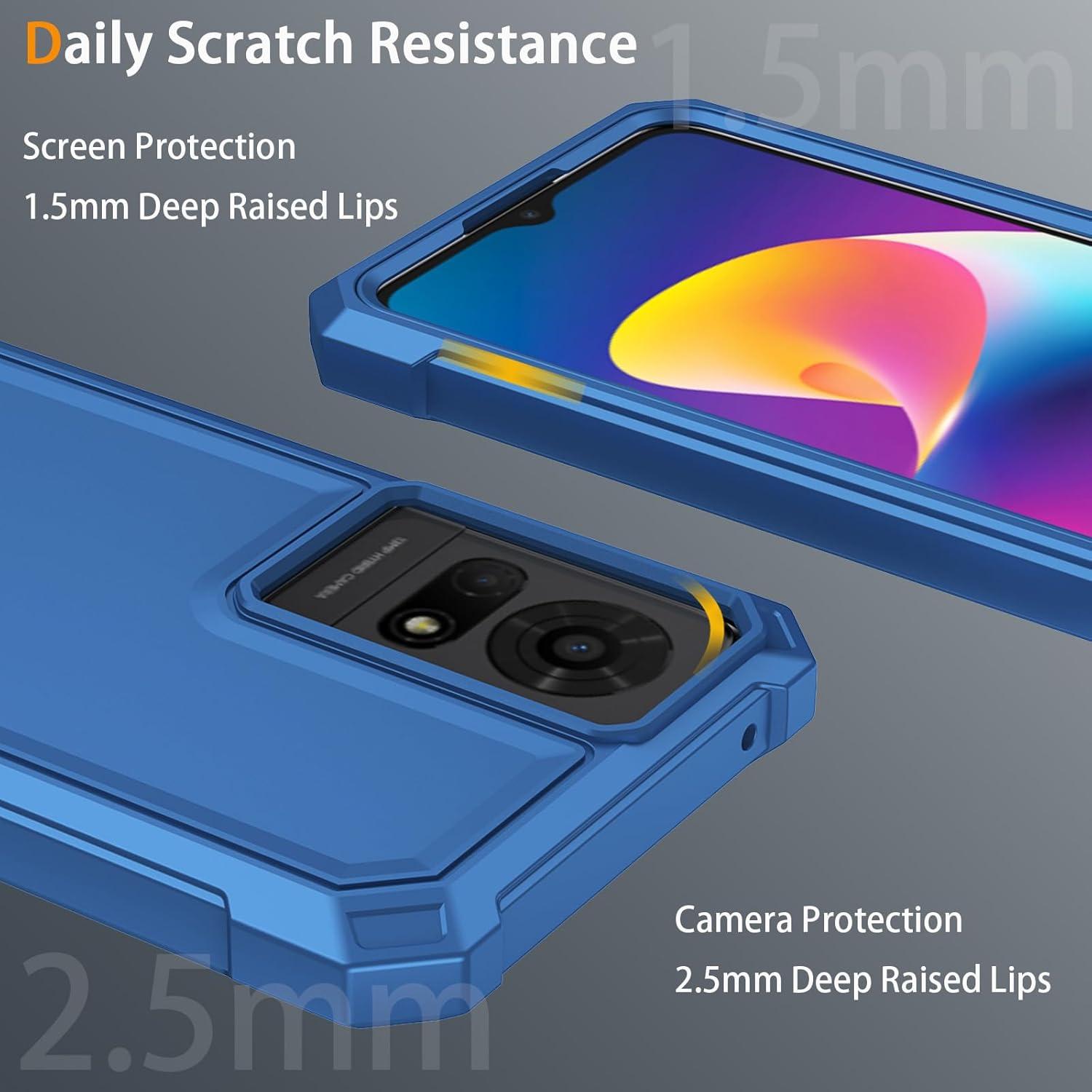 Funda protectora TCL K24/K23 con vidrio templado azul