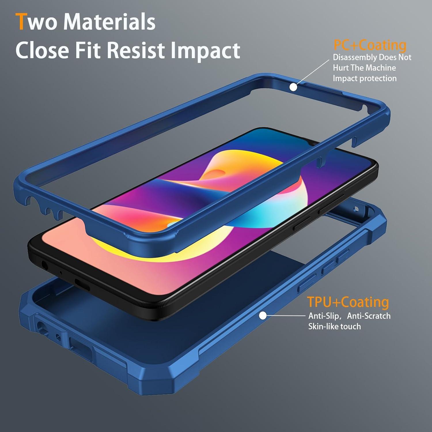 Funda protectora TCL K24/K23 con vidrio templado azul