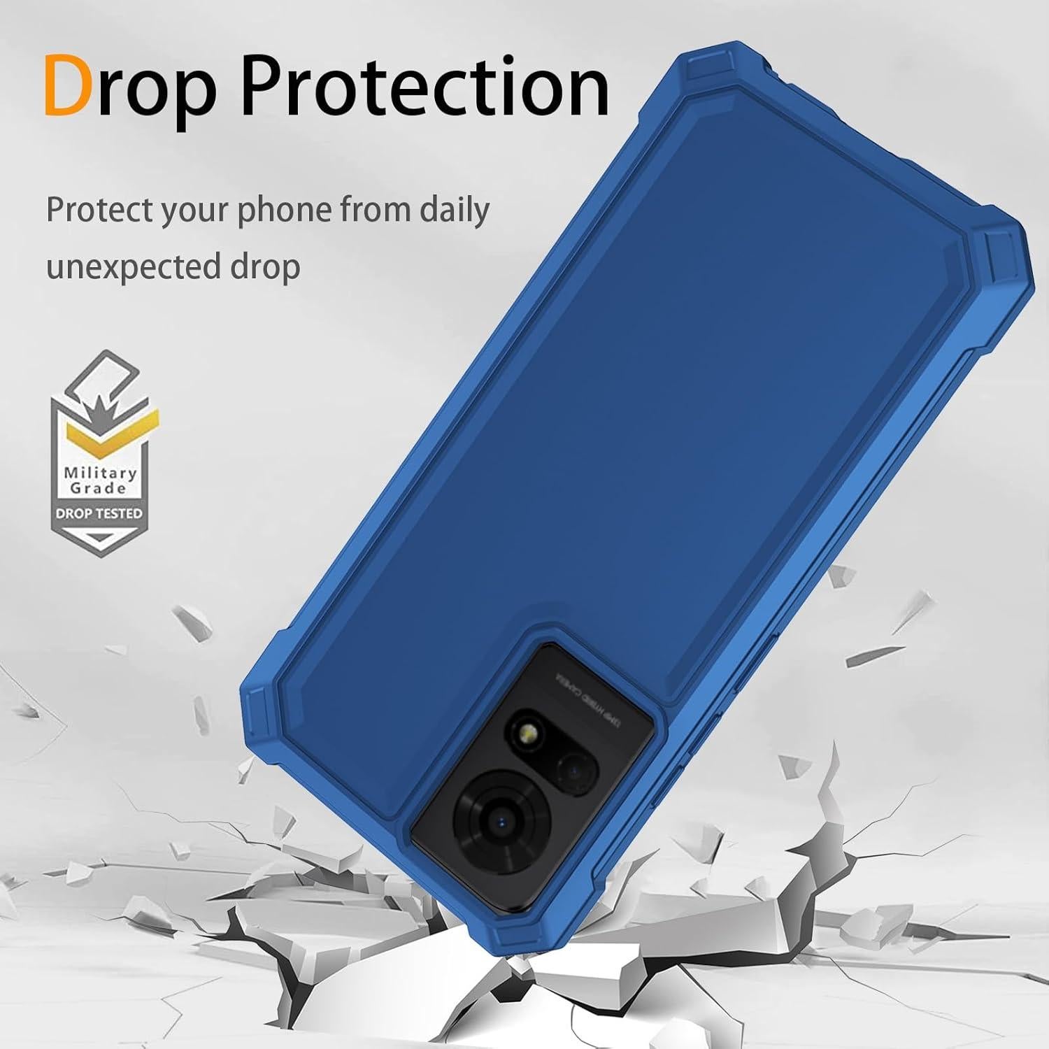 Funda protectora TCL K24/K23 con vidrio templado azul