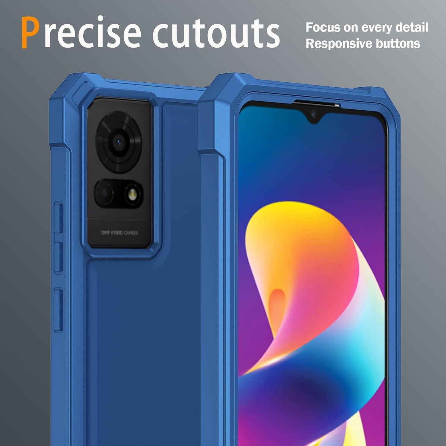 Funda protectora TCL K24/K23 con vidrio templado azul