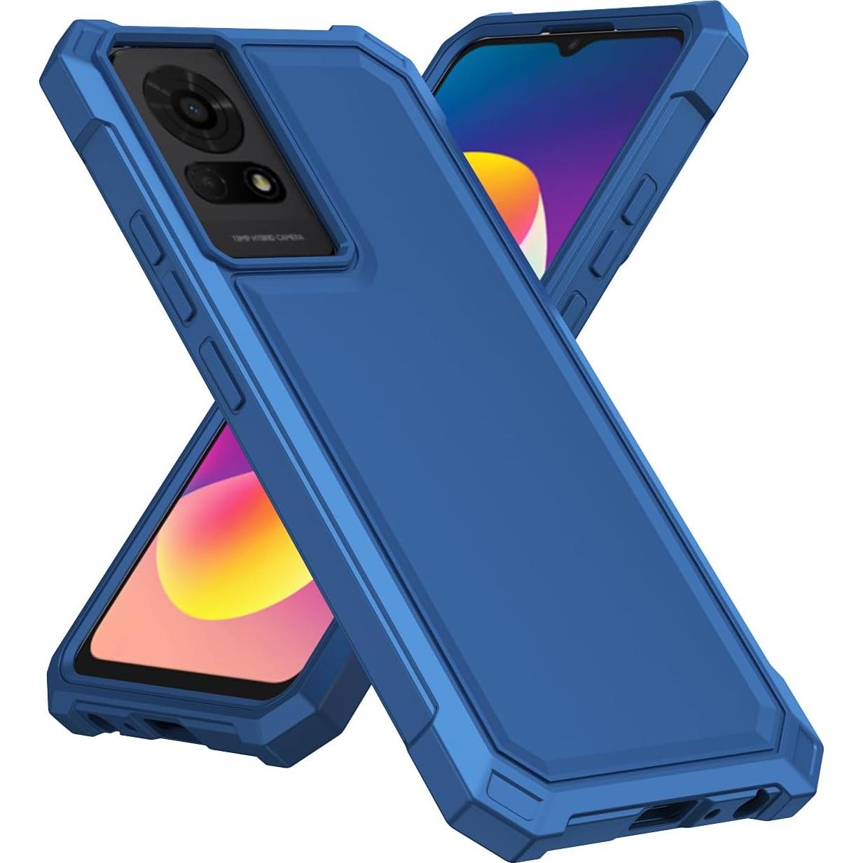 Funda protectora TCL K24/K23 con vidrio templado azul