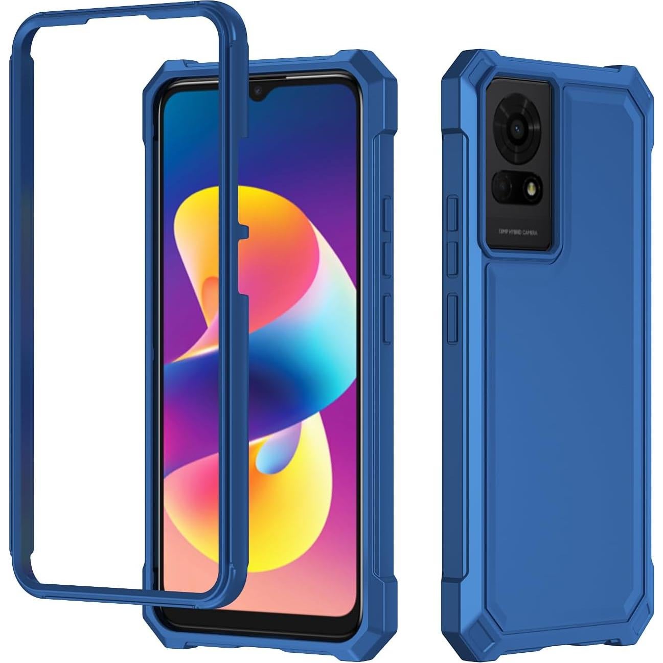 Funda protectora TCL K24/K23 con vidrio templado azul