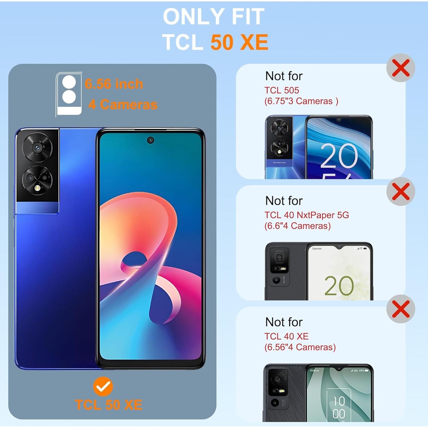 Funda TCL 50 XE 5G Pilaru con Soporte y Protectores de Pantalla