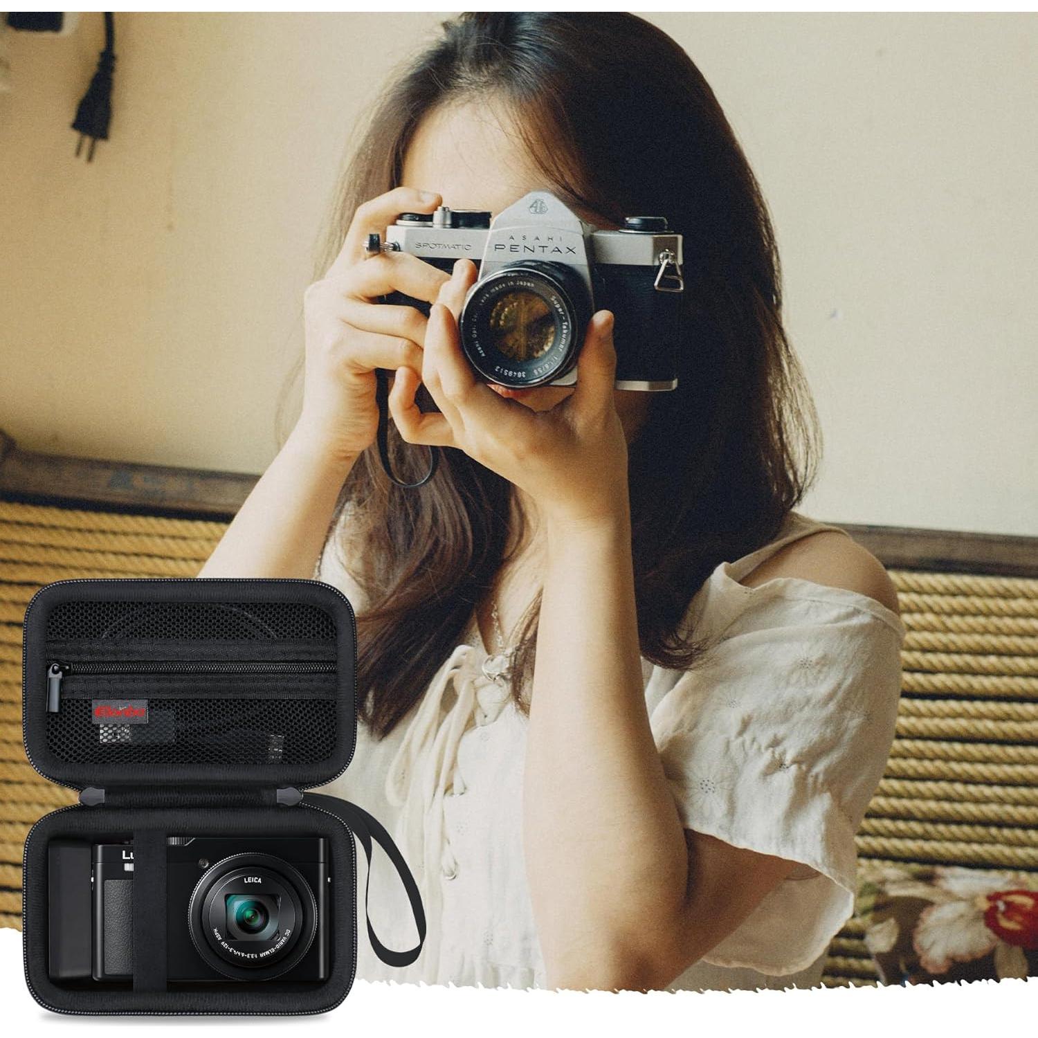 Funda de Transporte Elonbo para Cámara Panasonic LUMIX ZS99 Negra