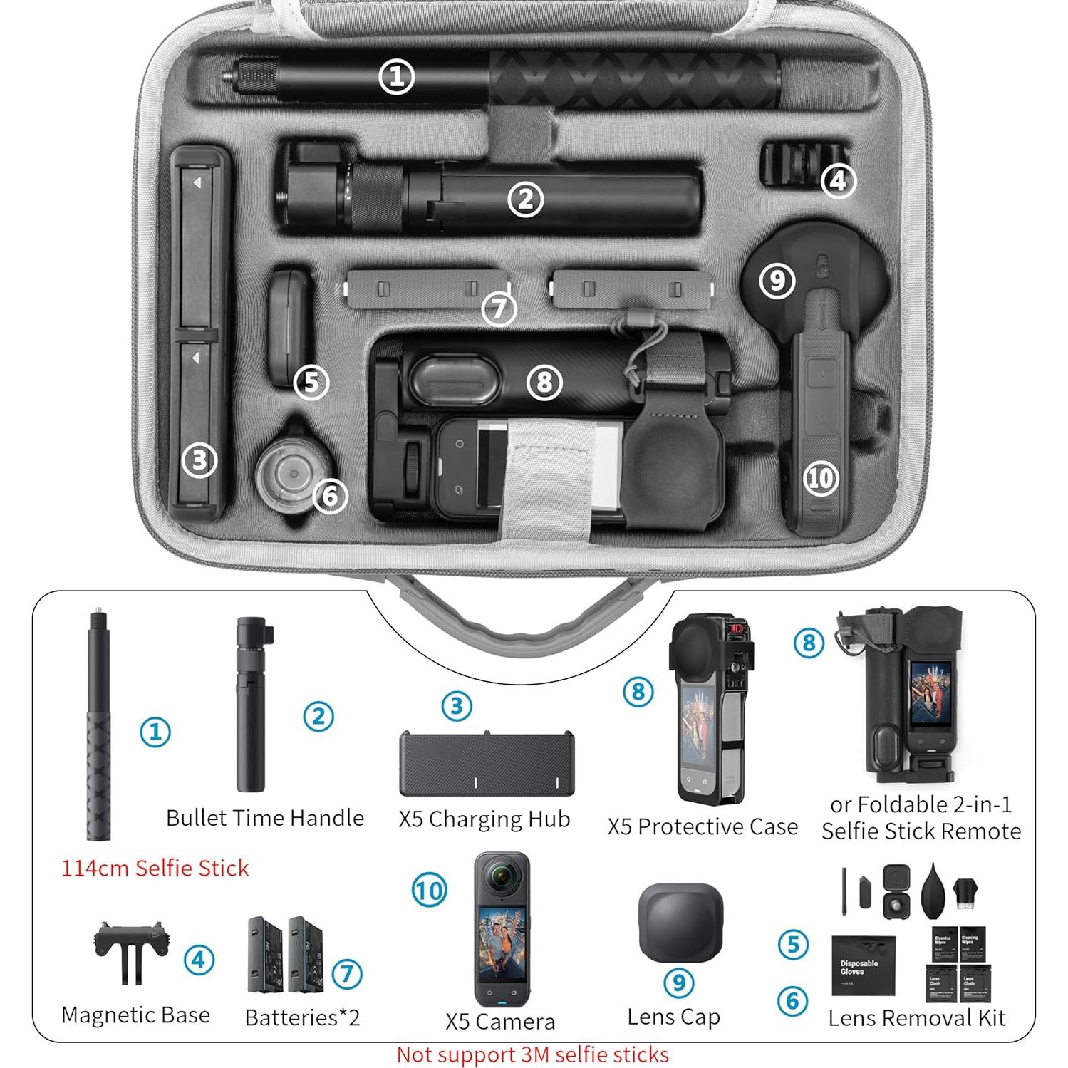 Funda de Transporte para Insta360 X5 - STARTRC, 12.7x21.6cm