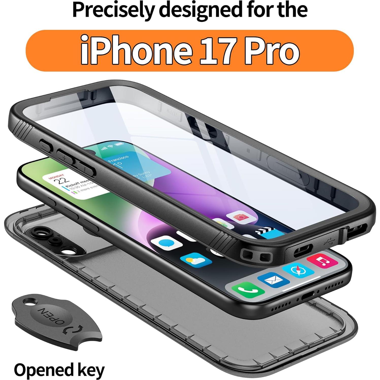 Funda Protectora IP68 Cozycase para iPhone 17 Pro Negra