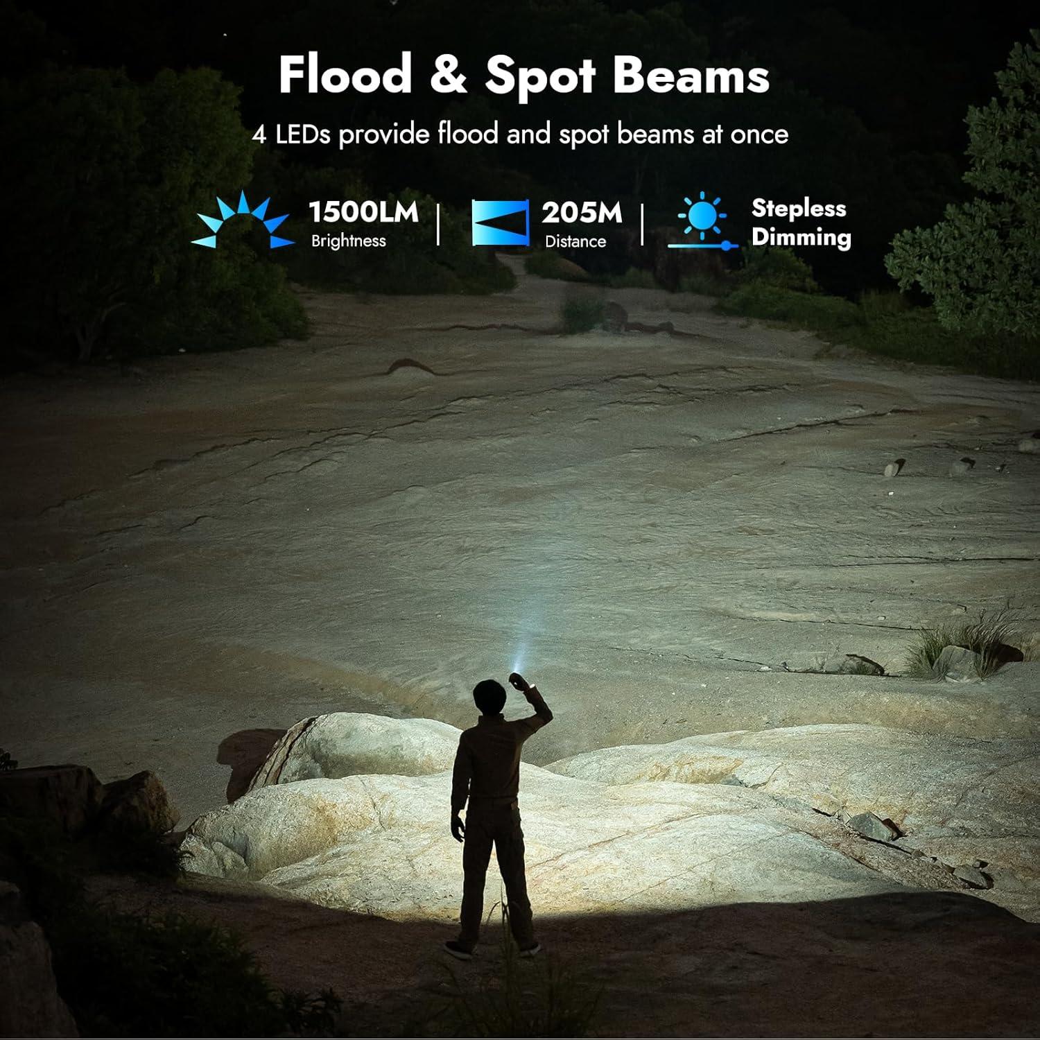 Linterna Recargable WUBEN X4 EDC 1500 Lúmenes RGB IP68