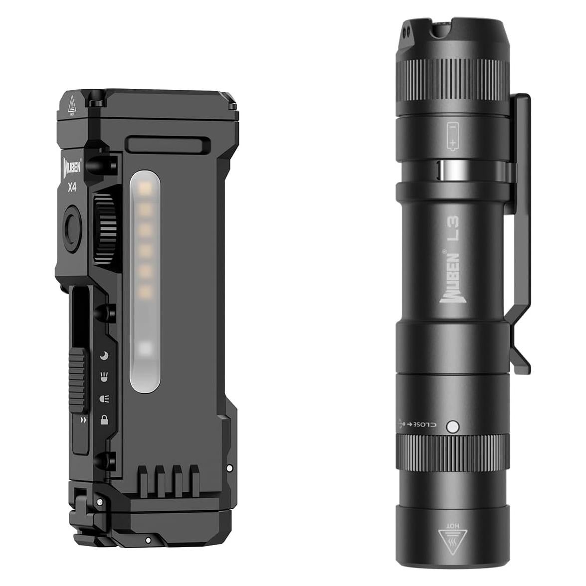 Linterna EDC WUBEN X4 3000 Lúmenes USB-C Resistente al Agua