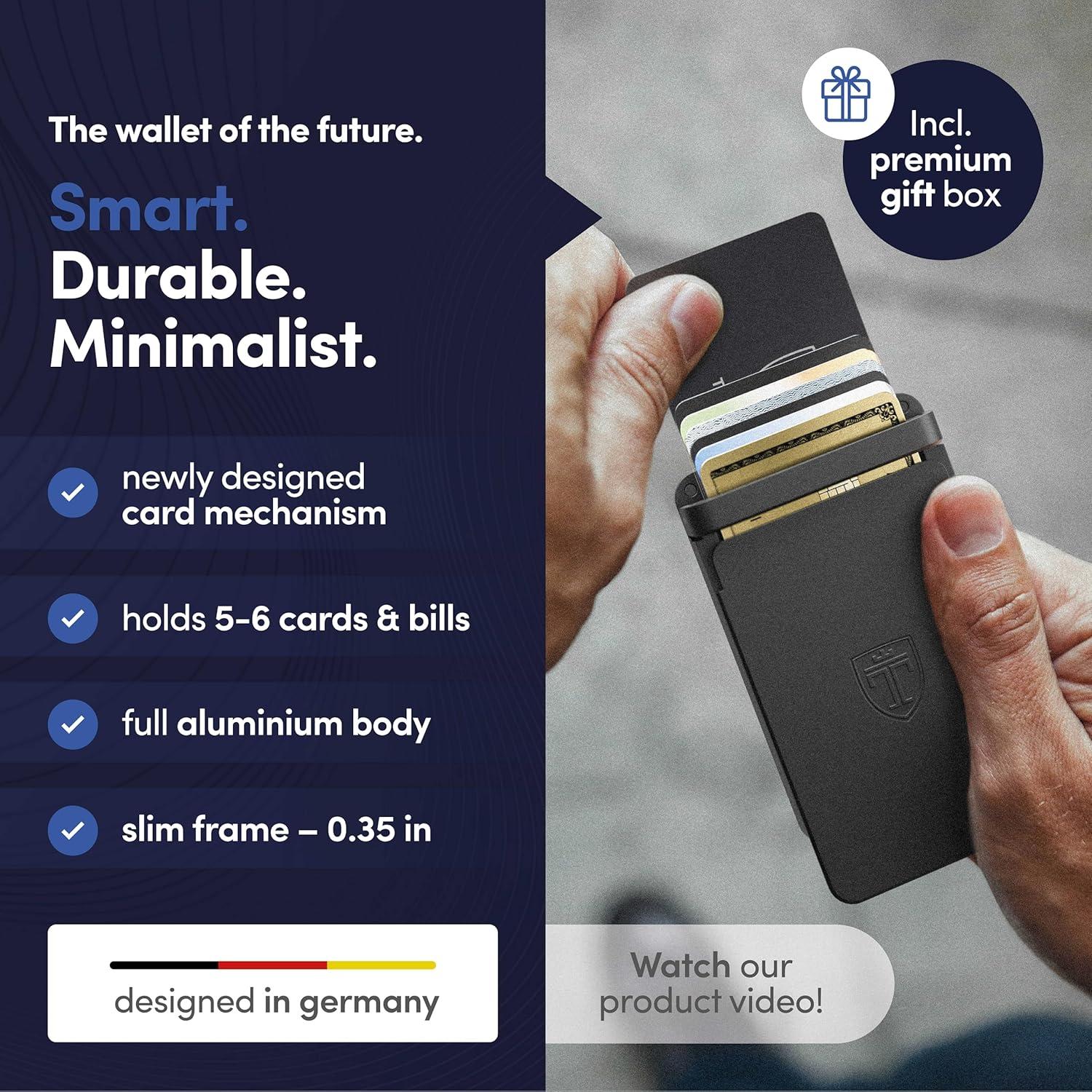 Cartera Slim Travando SLYDE Aluminio RFID para Hombres - Negro