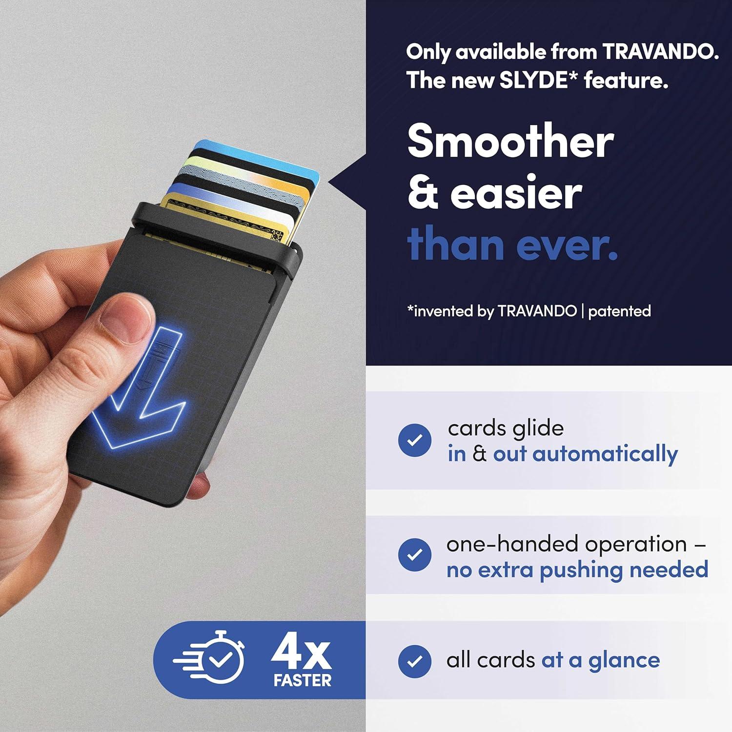 Cartera Slim Travando SLYDE Aluminio RFID para Hombres - Negro