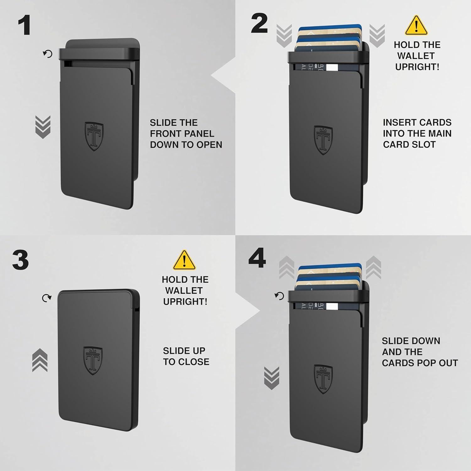 Cartera Slim Travando SLYDE Aluminio RFID para Hombres - Negro