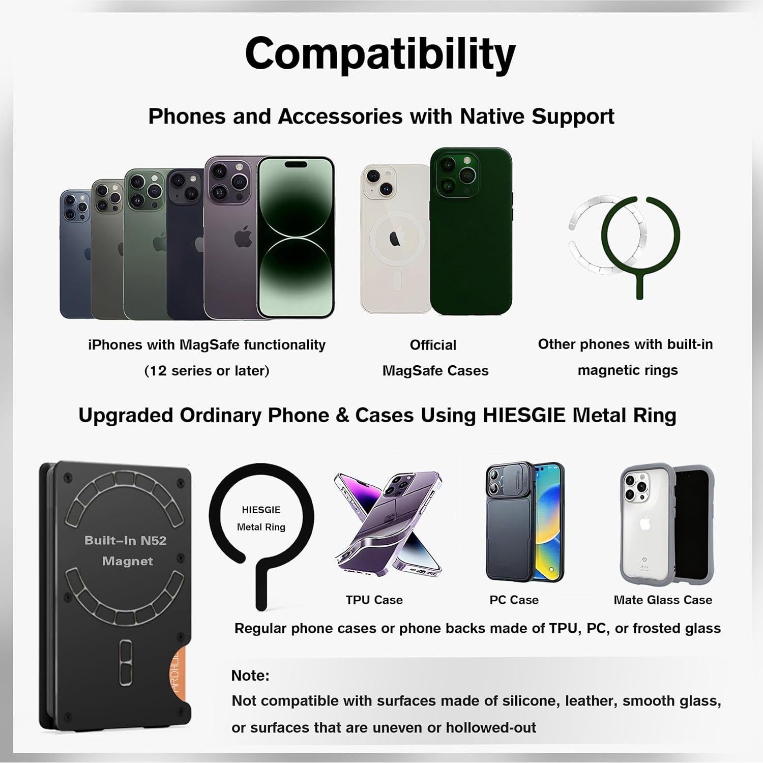 Cartera Minimalista HIESGIE Magnética con Bloqueo RFID - Negro