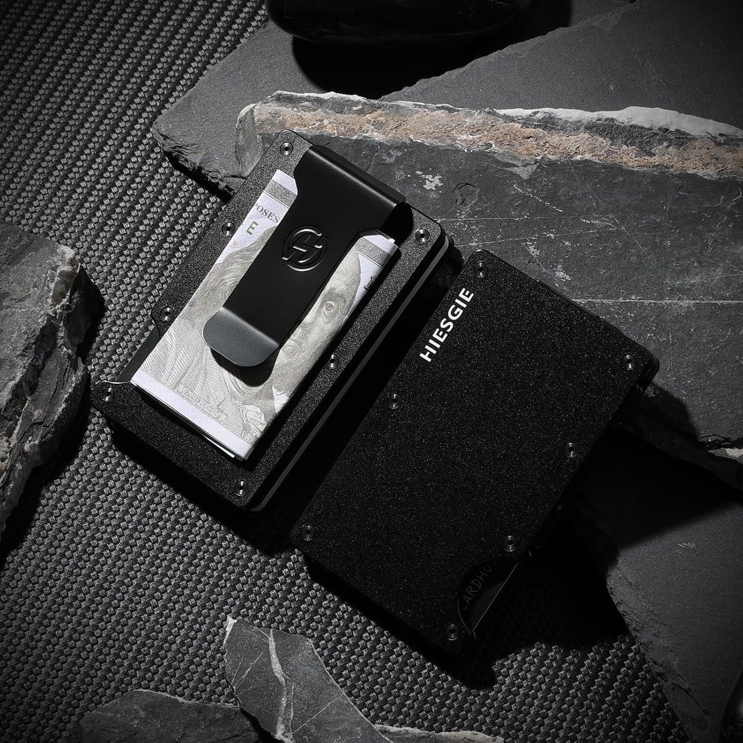 Cartera Minimalista HIESGIE Magnética con Bloqueo RFID - Negro