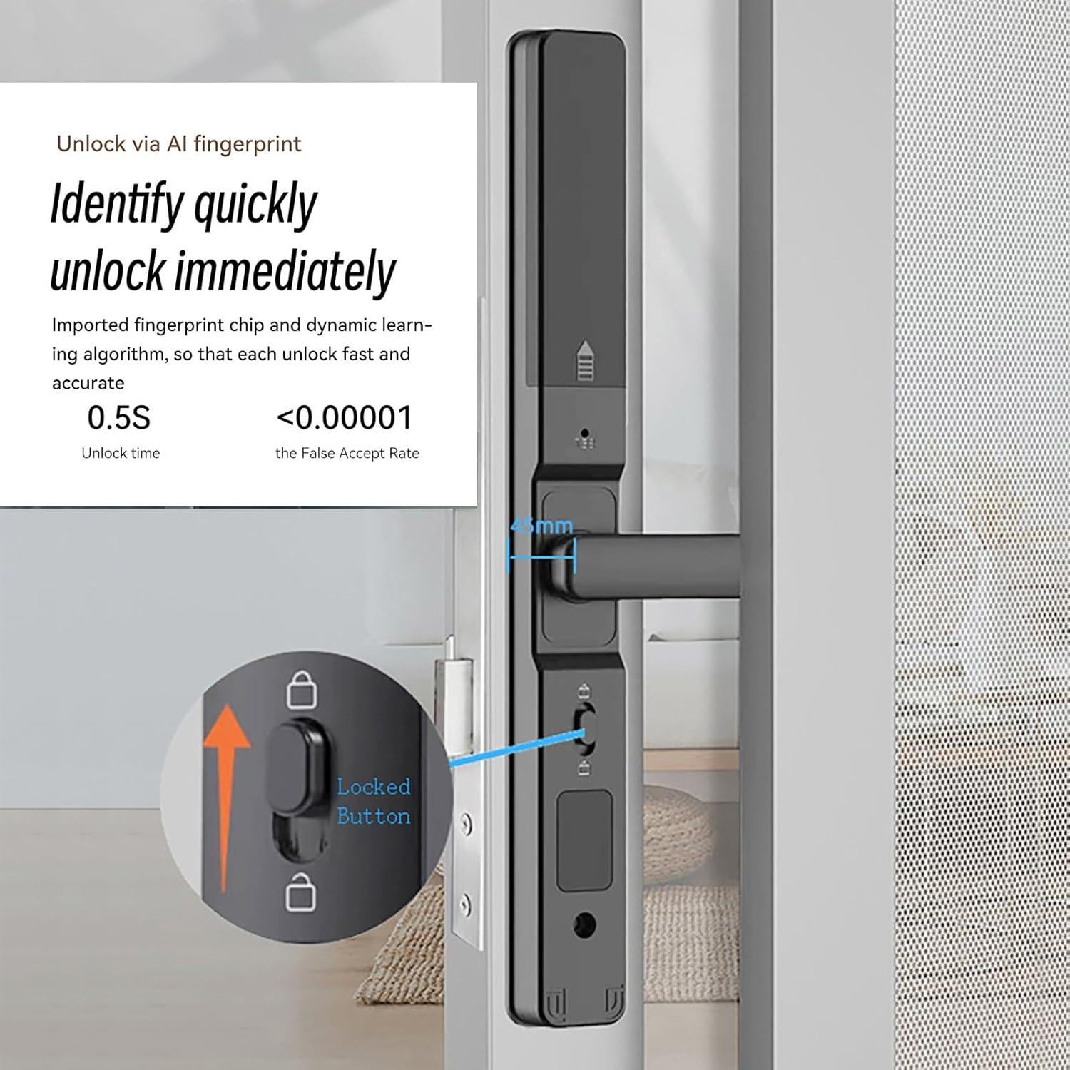 Cerradura Biométrica HIFAM con App Tuya y Timbre Integrado