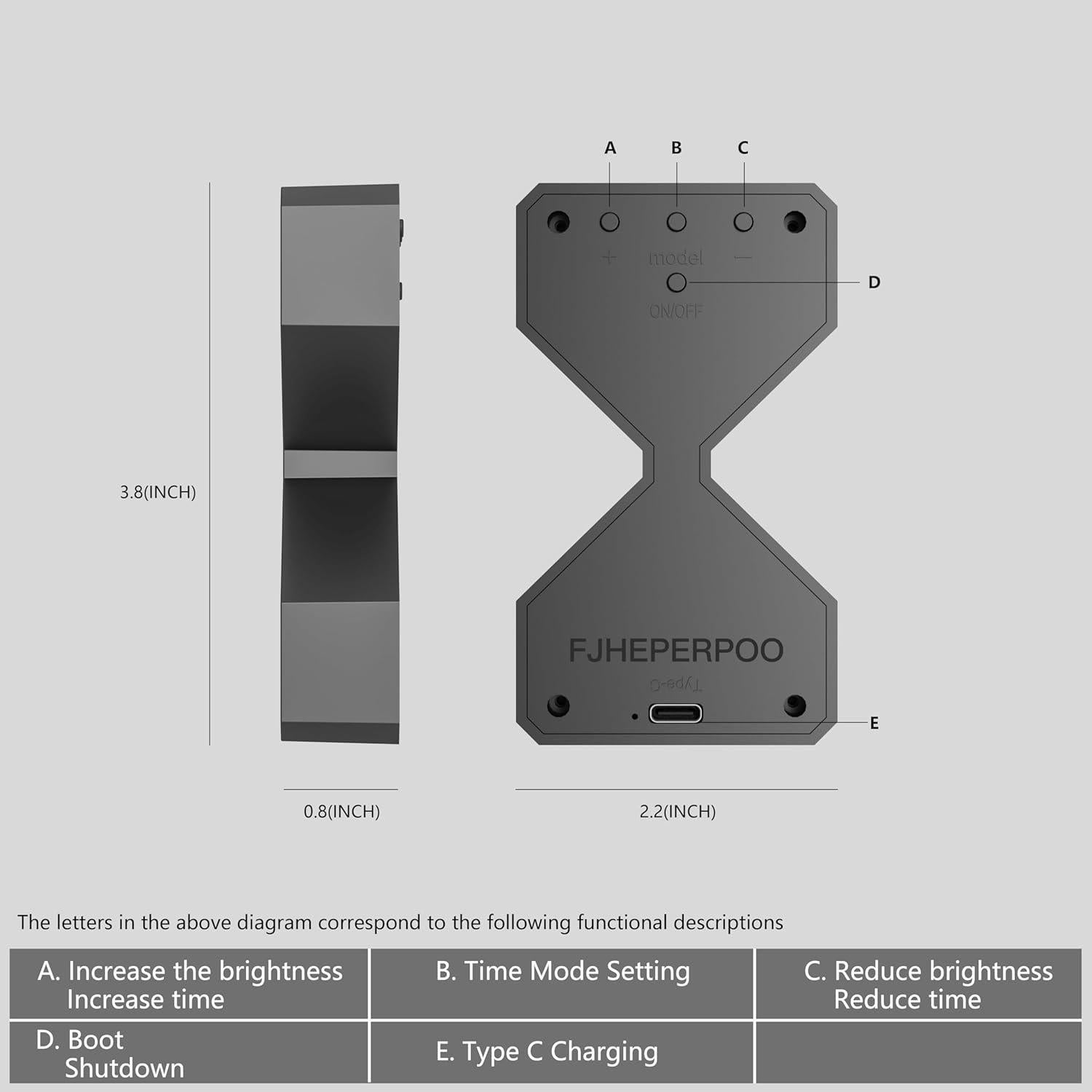 Temporizador Electrónico LED FJHEPERPOO 1-30 Minutos Negro