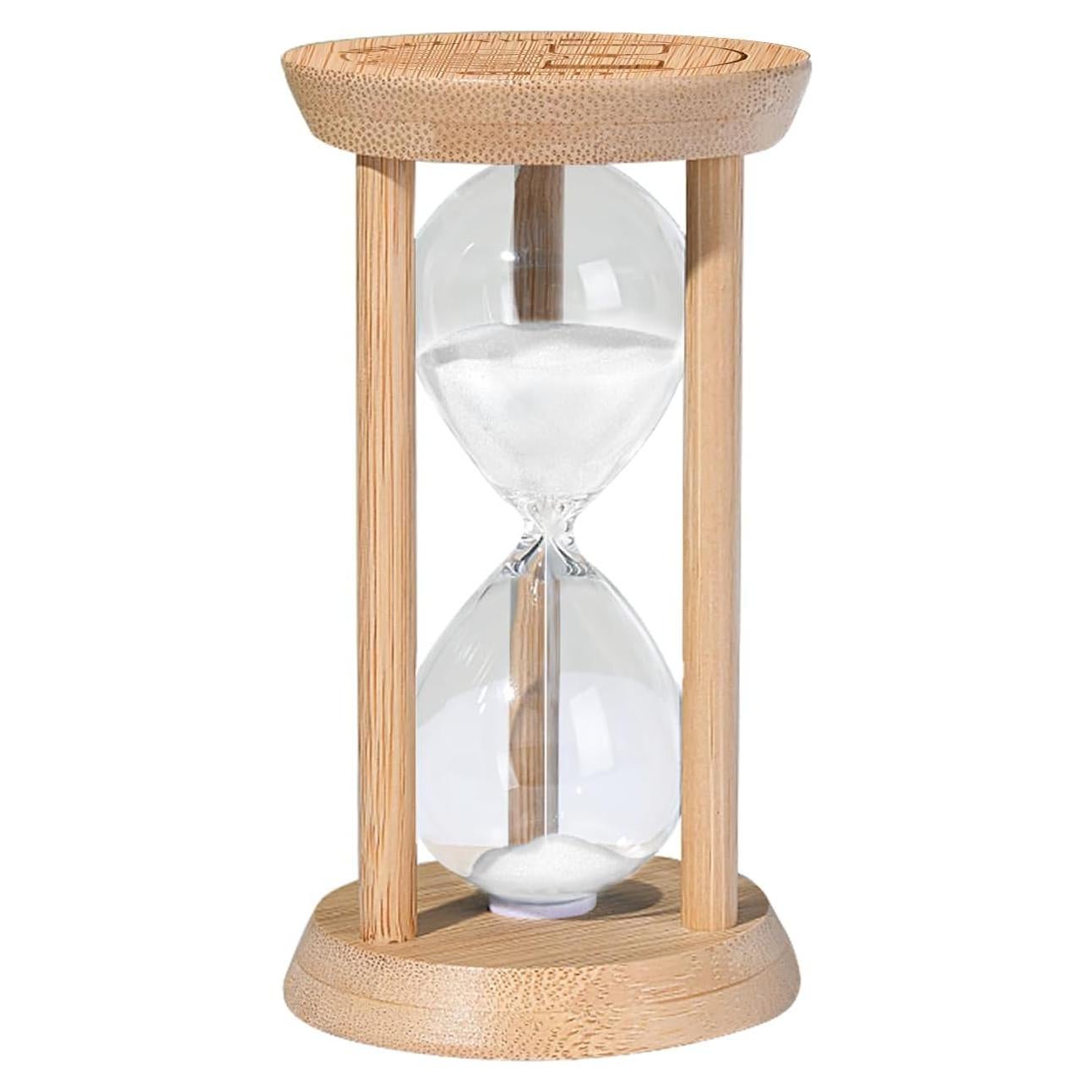 Reloj de Arena de Madera ABXKZ 60 Minutos Blanco Decorativo