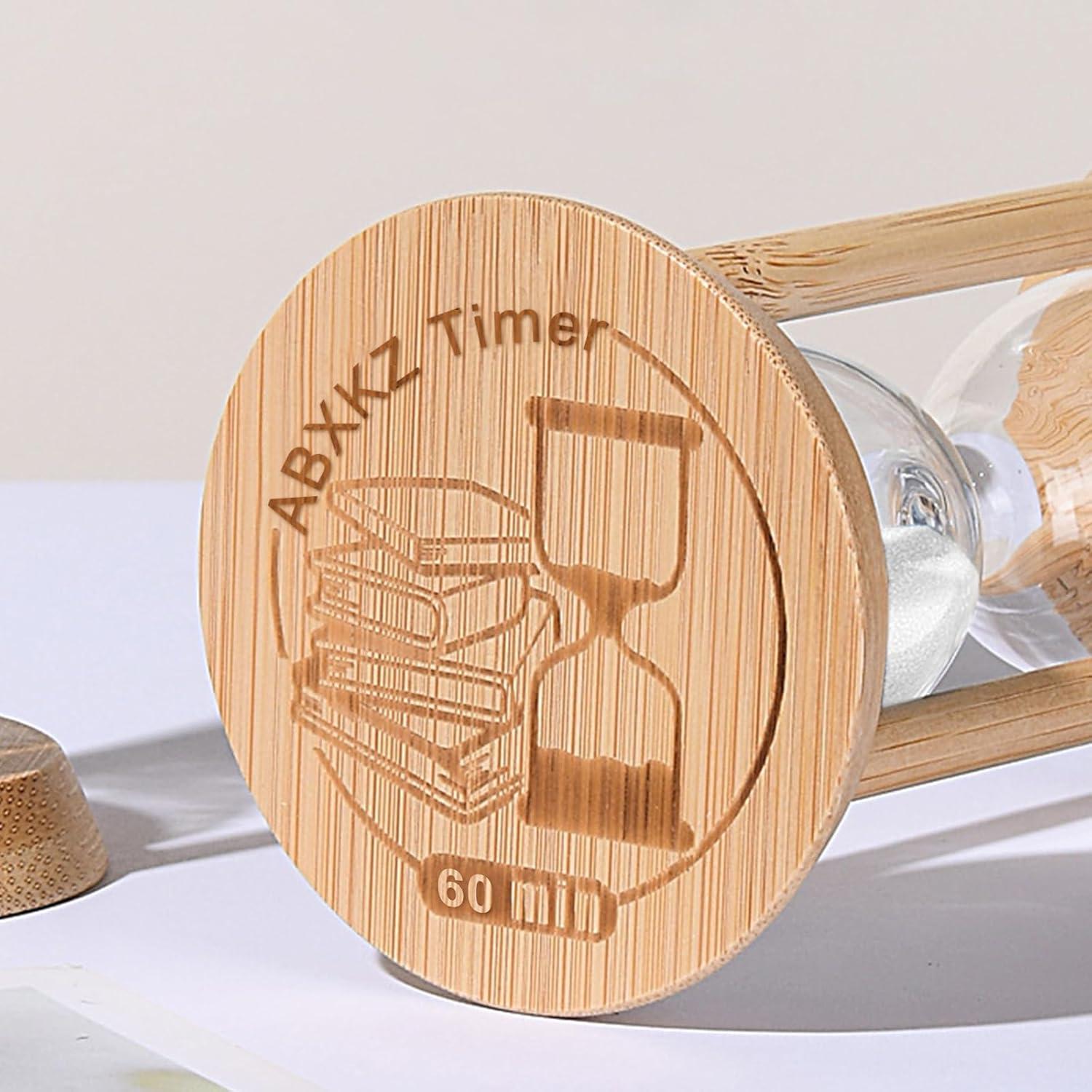 Reloj de Arena de Madera ABXKZ 60 Minutos Blanco Decorativo