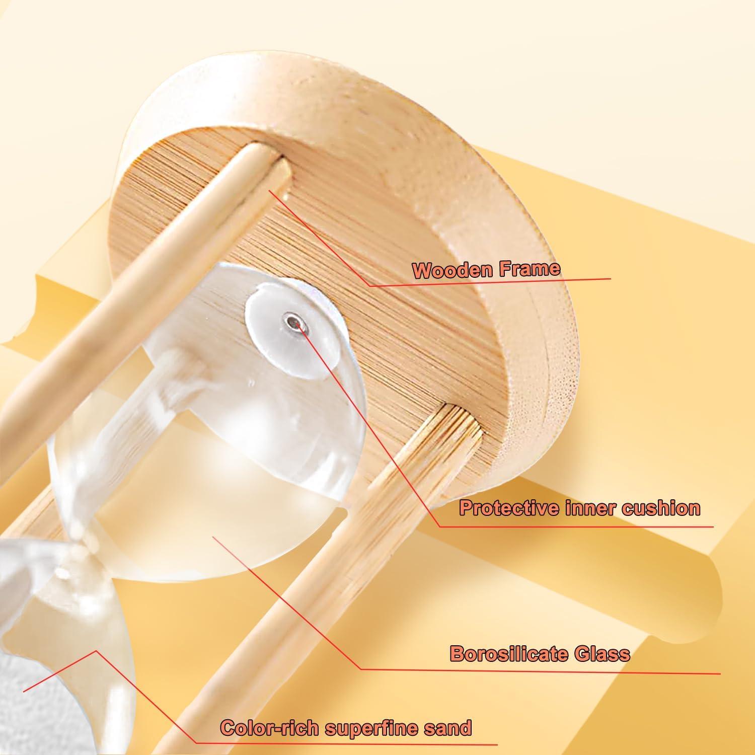 Reloj de Arena de Madera ABXKZ 60 Minutos Blanco Decorativo