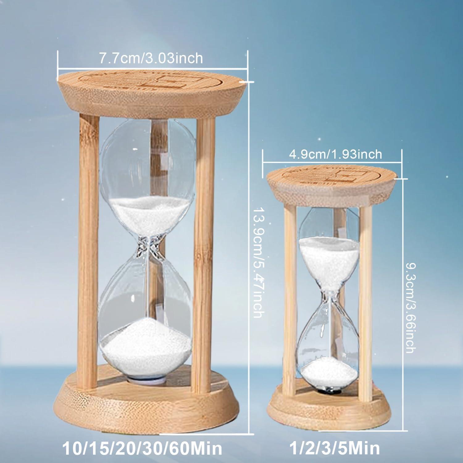 Reloj de Arena de Madera ABXKZ 60 Minutos Blanco Decorativo