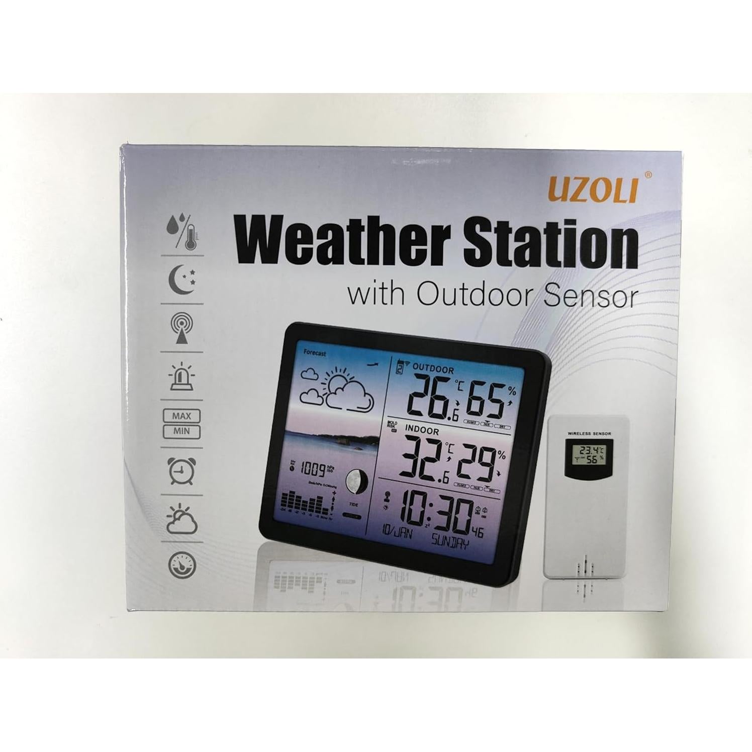 Estación Meteorológica Inalámbrica Uzoli EM3566D Interior Exterior