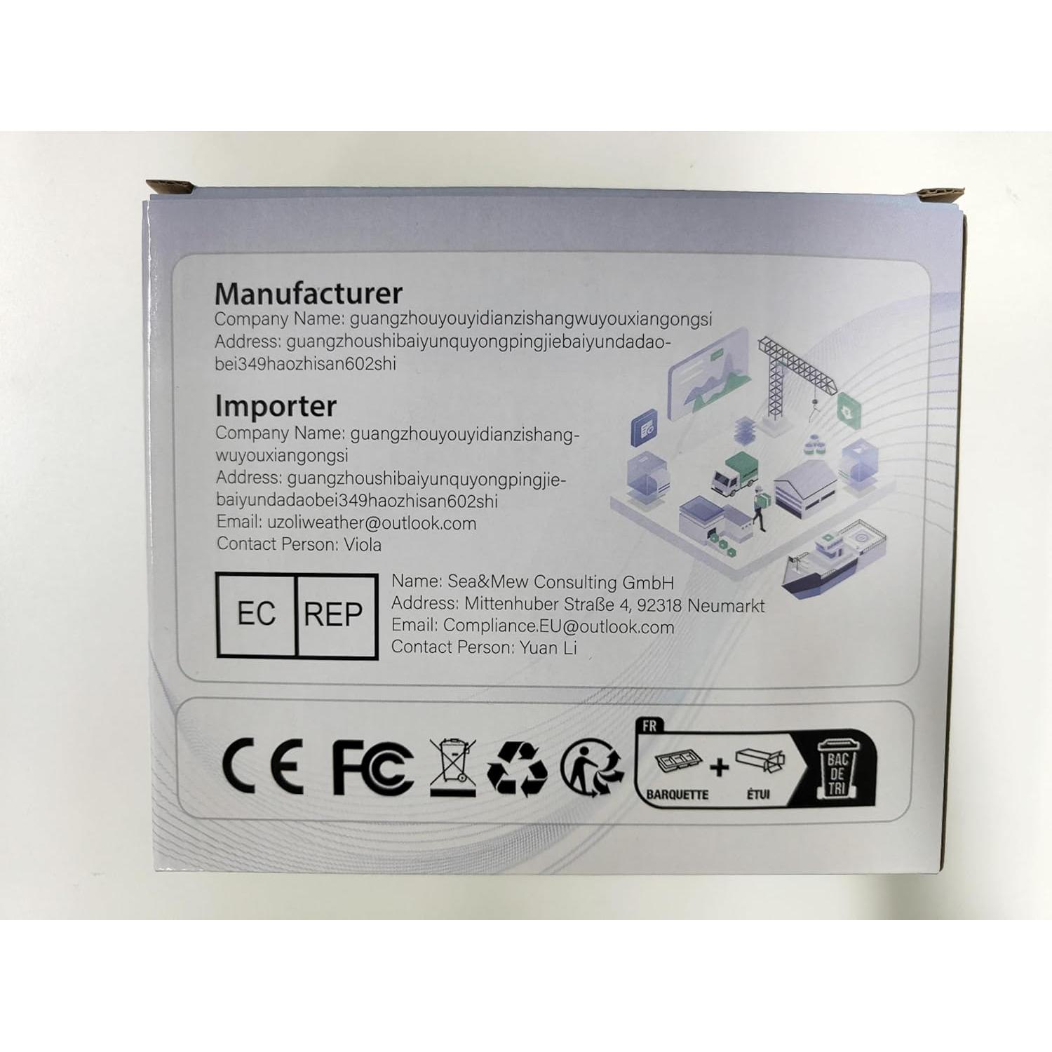 Estación Meteorológica Inalámbrica Uzoli EM3566D Interior Exterior