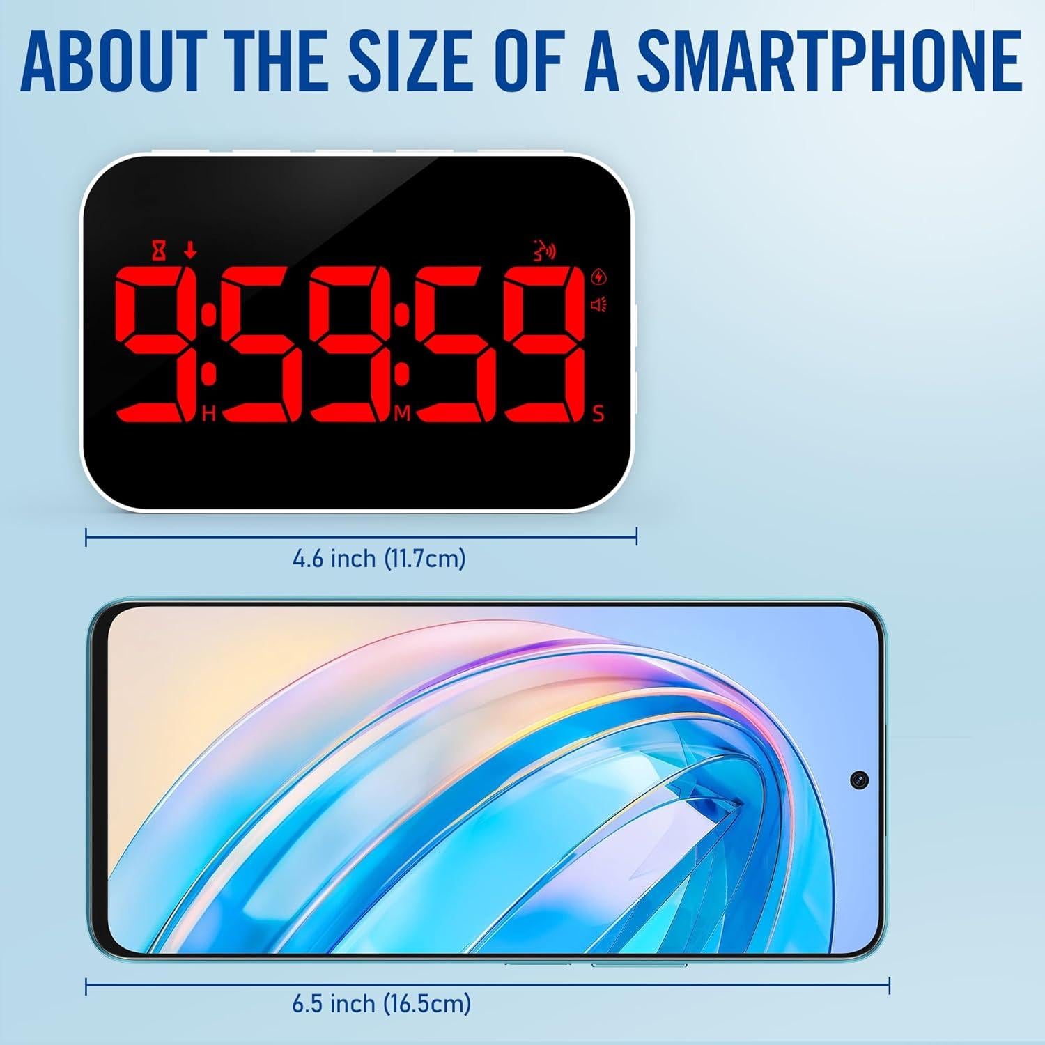 Temporizador LED KMMKGG Recargable 12.7 cm con Voz Rojo