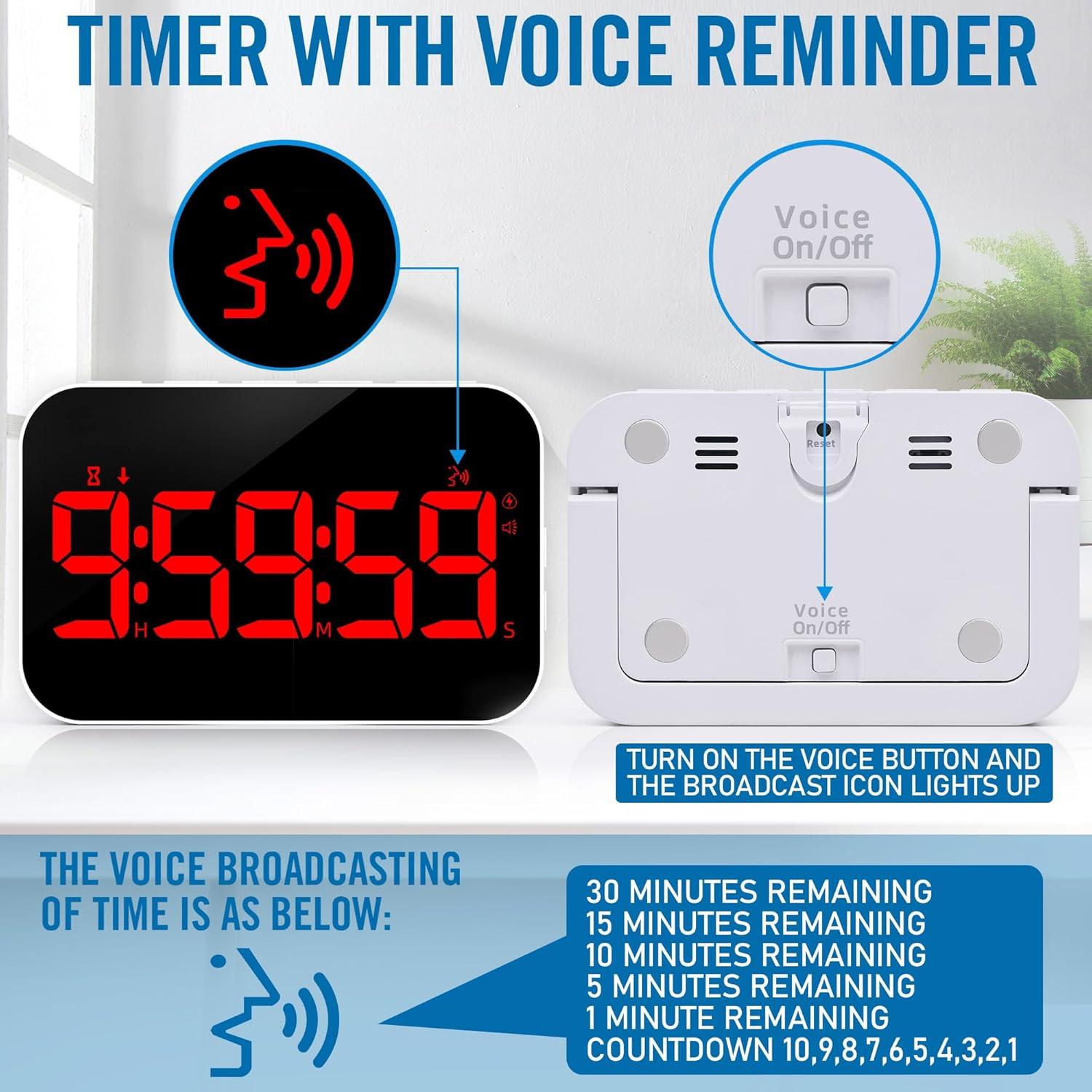 Temporizador LED KMMKGG Recargable 12.7 cm con Voz Rojo