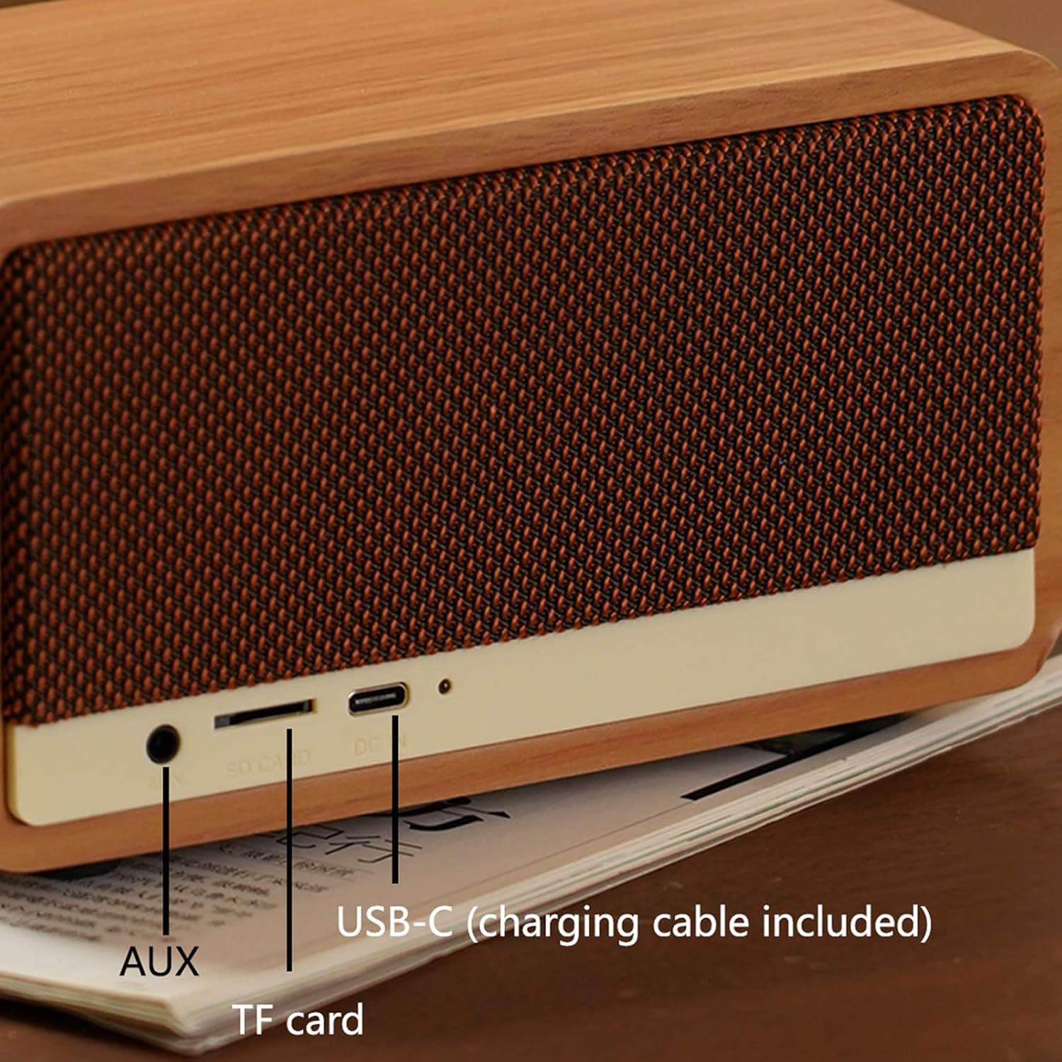 Altavoz Bluetooth Retro Radio FM 10W Batería 2600mAh Amarillo