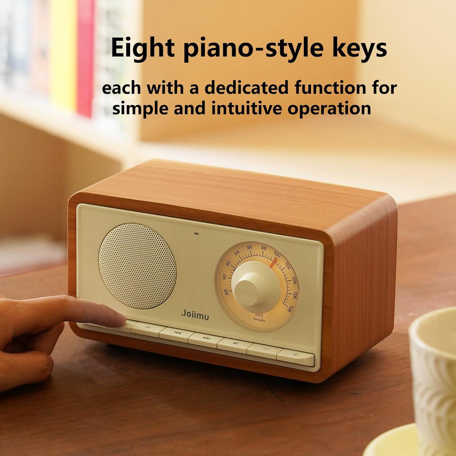 Altavoz Bluetooth Retro Radio FM 10W Batería 2600mAh Amarillo