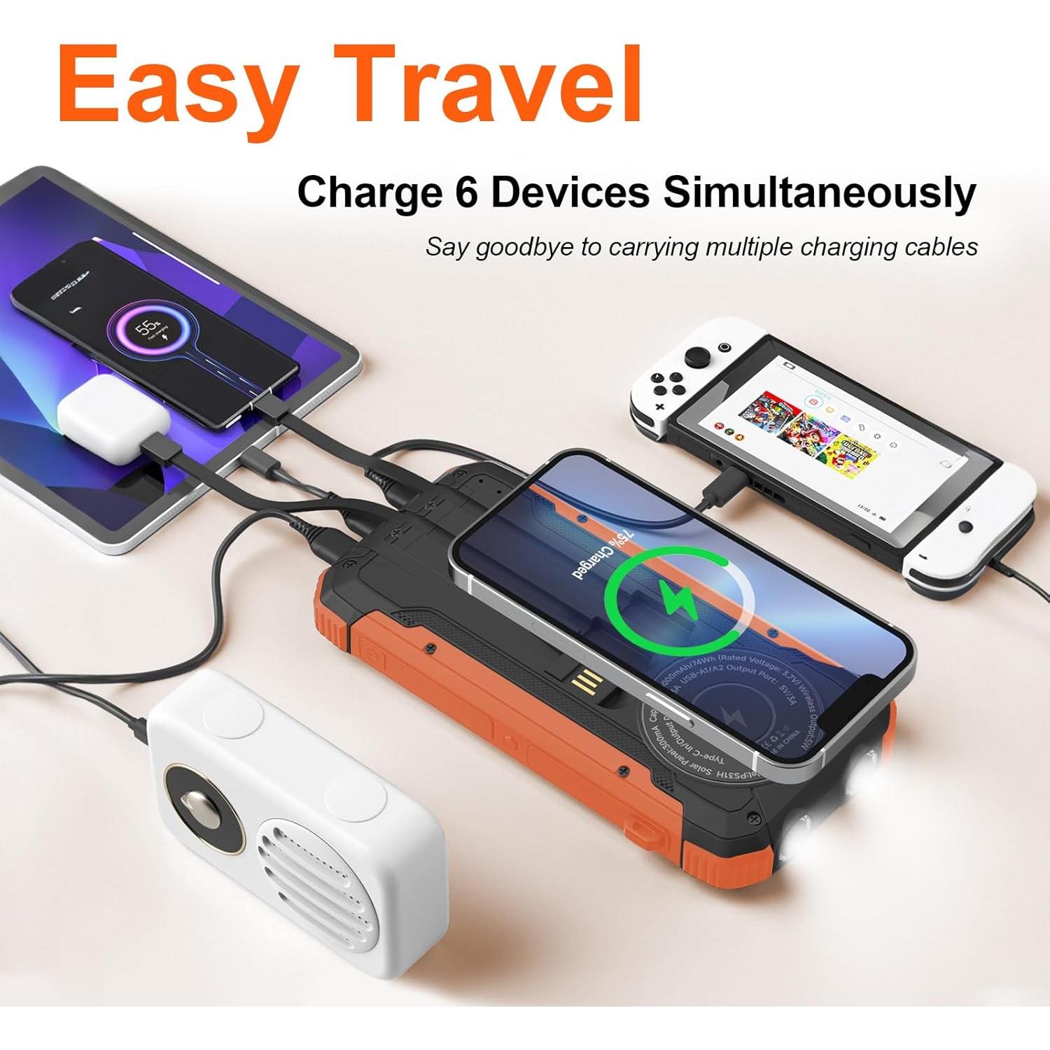 Cargador Solar Power Bank ERRBBIC 20000mAh Inalámbrico 15W