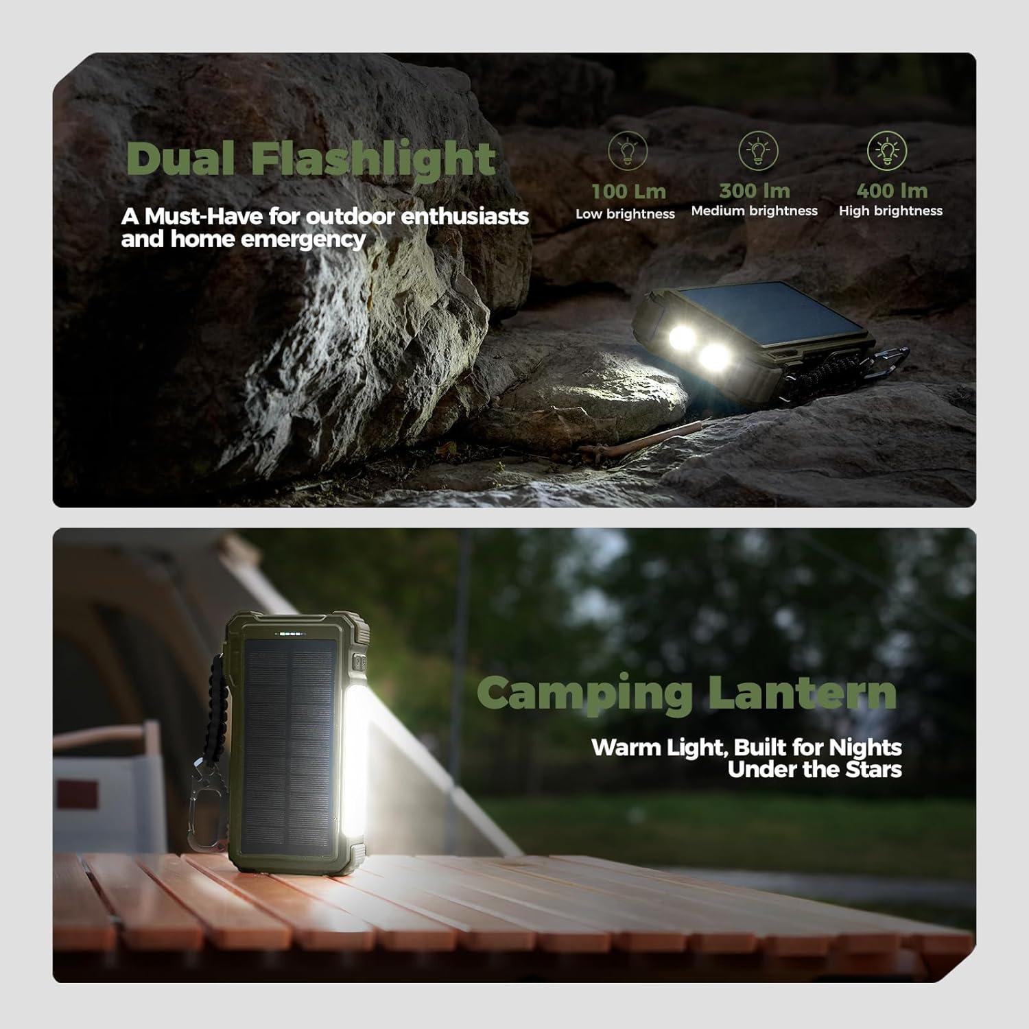 Banco de Energía Solar 20000mAh BLAVOR con Carga Rápida 20W