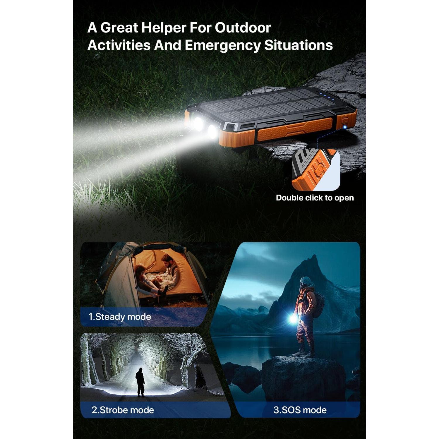 Banco de Energía Solar 49800mAh JSKEI Cargador Inalámbrico 15W