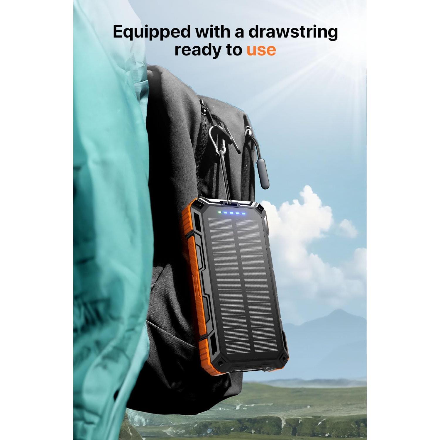 Banco de Energía Solar 49800mAh JSKEI Cargador Inalámbrico 15W