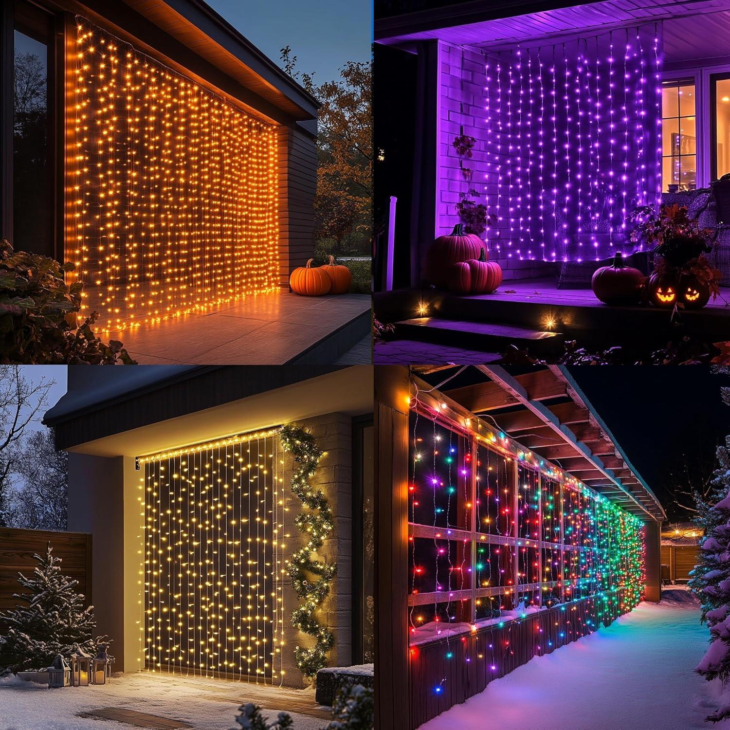 Luces de Cortina LED Dazzle Bright 2.99m RGB con Control Remoto