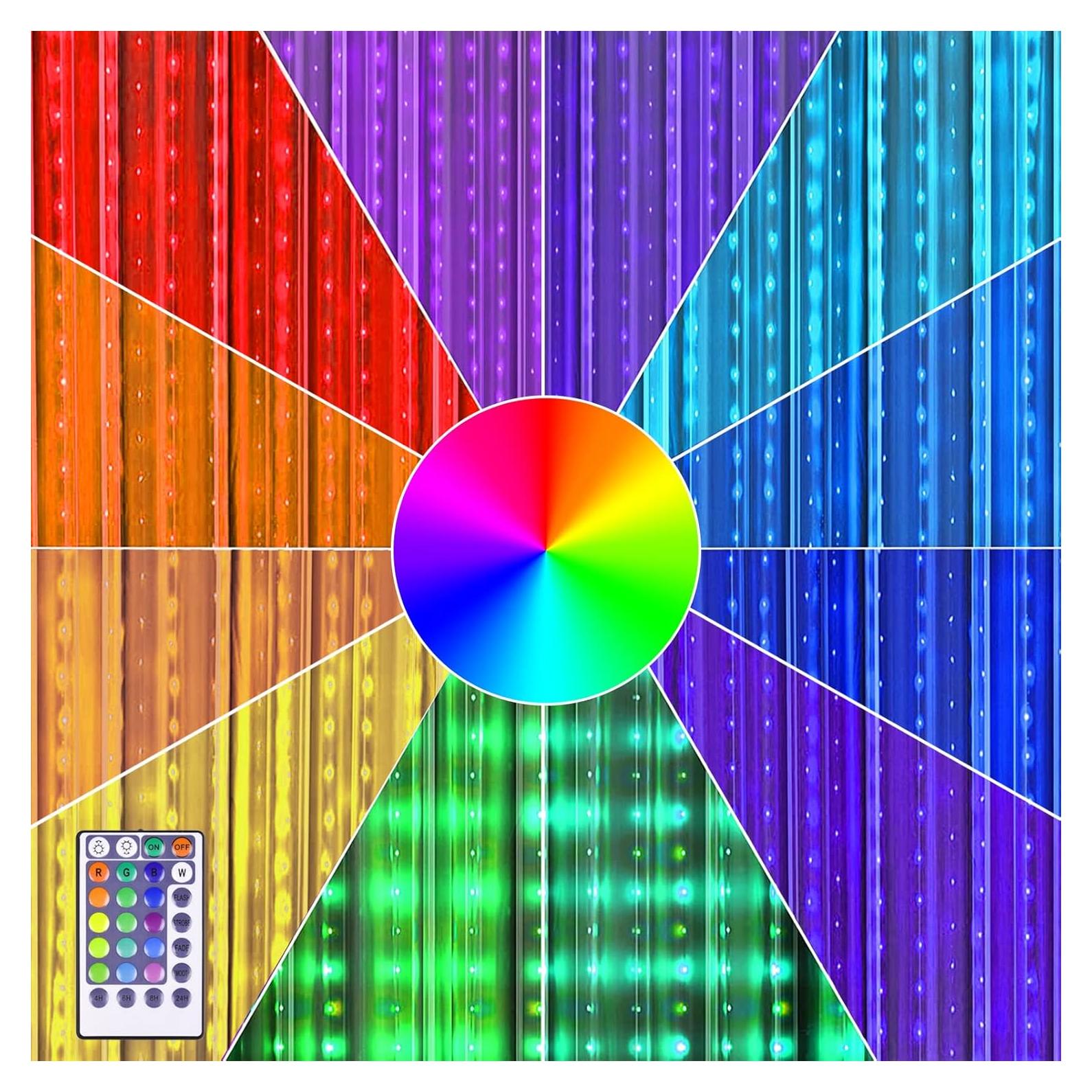 Luces de Cortina LED K-16 con Control Remoto - 16 Colores