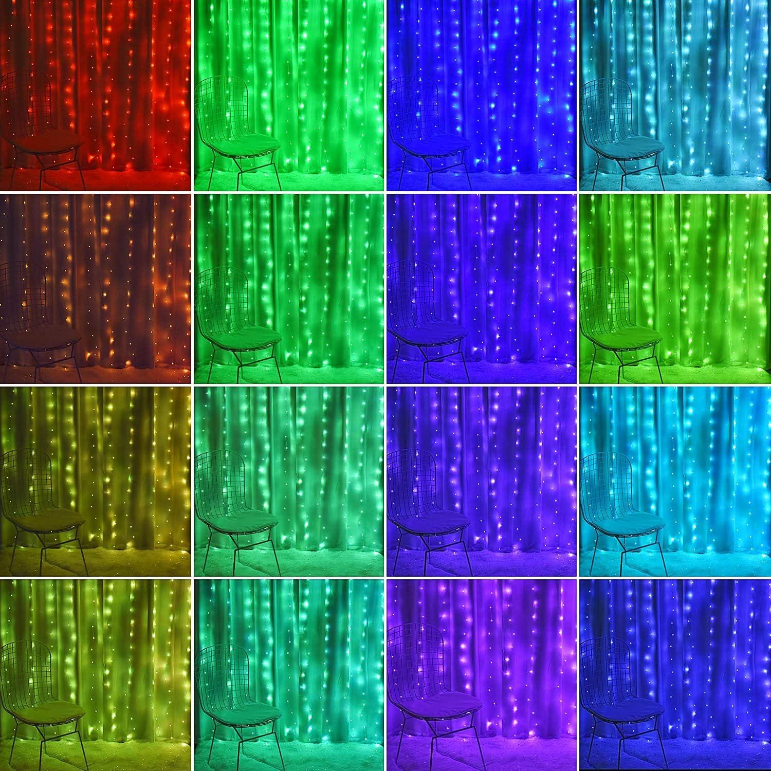 Luces de Cortina LED K-16 con Control Remoto - 16 Colores