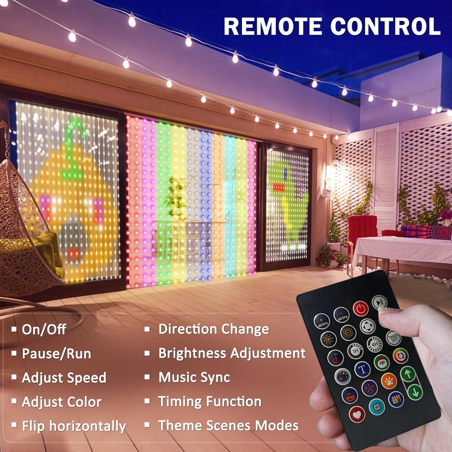 Luces de Cortina LED ASTRAEA 400 con Control Remoto y APP