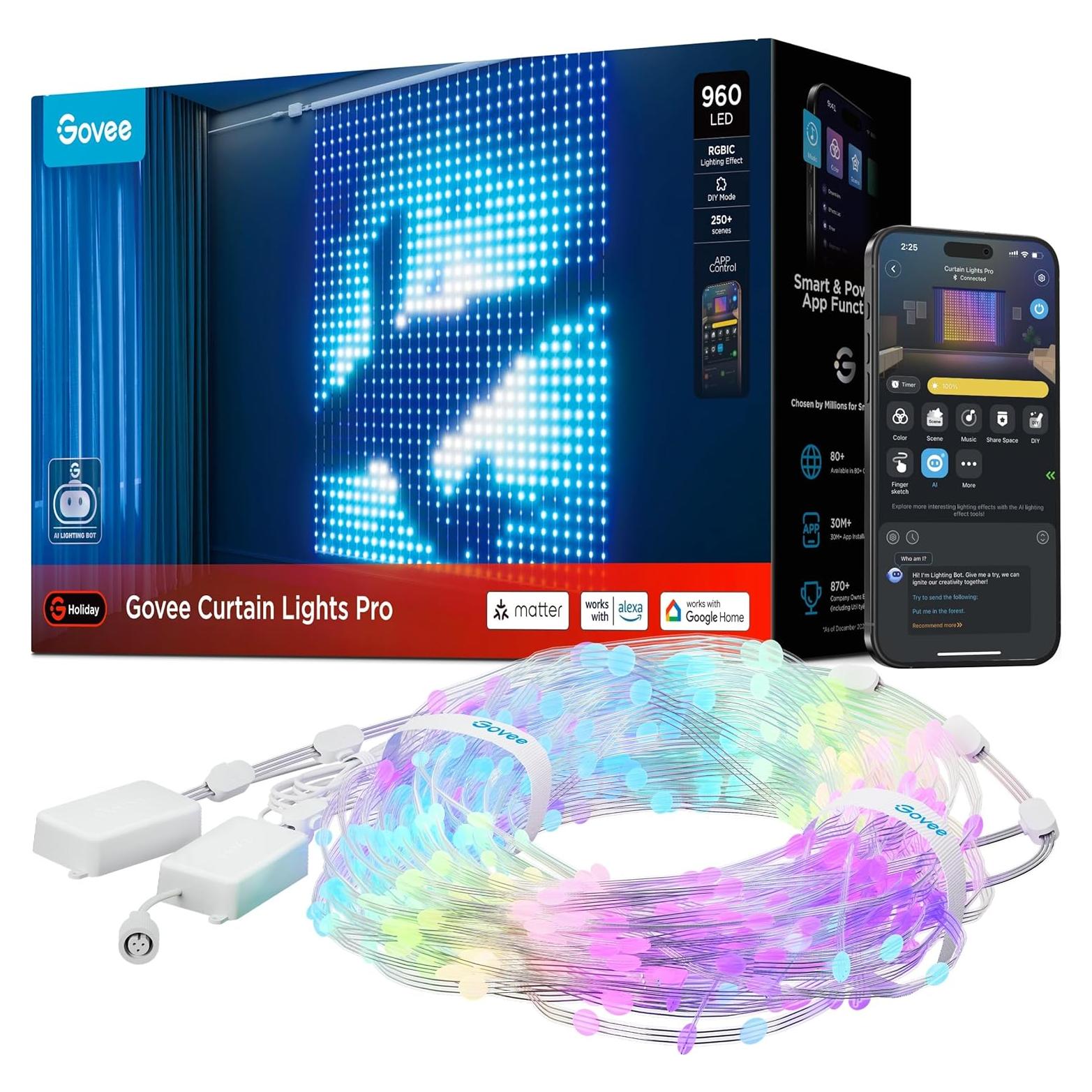 Luces de Cortina LED Govee Pro 960 LEDs IP67 1.65x1.75m