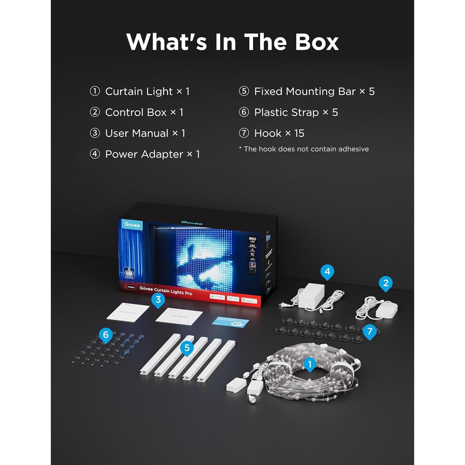 Luces de Cortina LED Govee Pro 960 LEDs IP67 1.65x1.75m