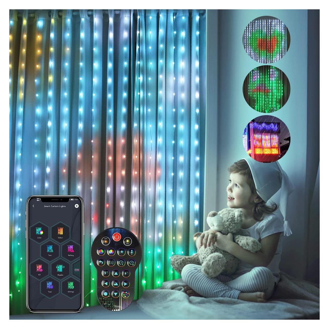 Luces de Cortina LED AKEPO 400 RGB 2x2m Control APP IP65