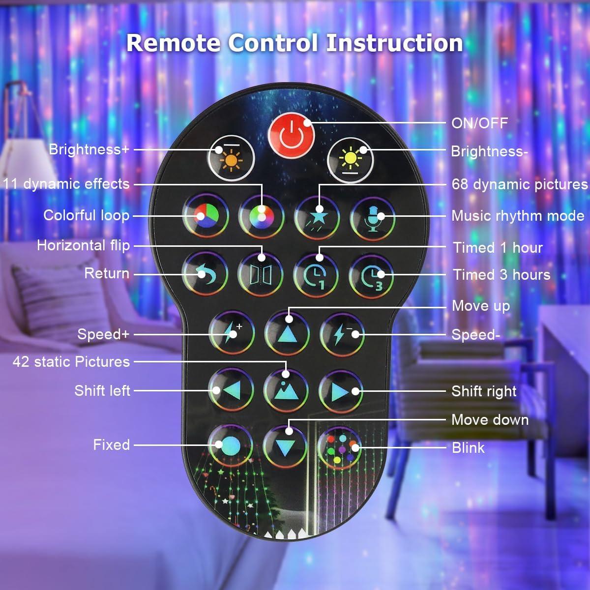 Luces de Cortina LED AKEPO 400 RGB 2x2m Control APP IP65