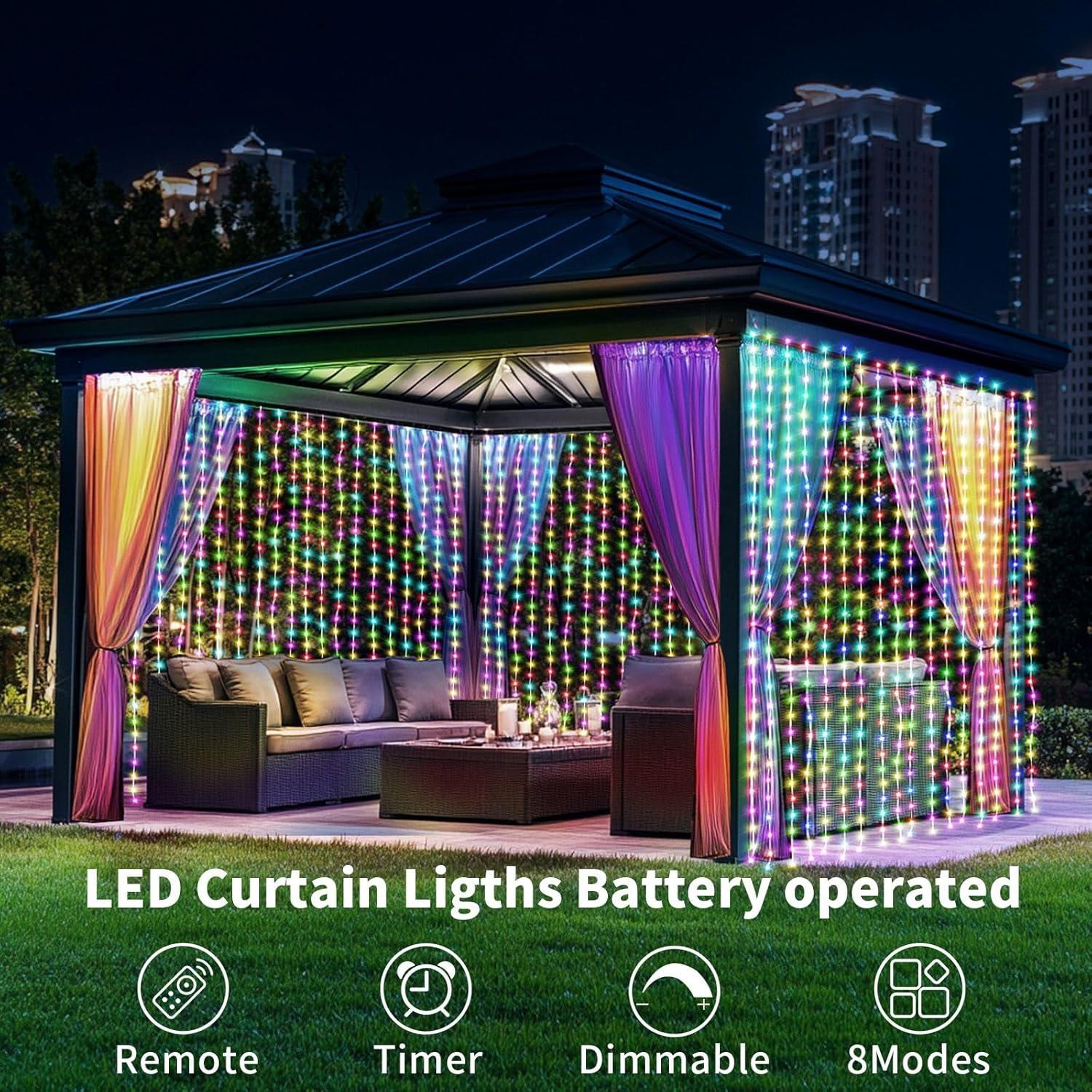 Luces de Cortina LED Multicolor 3m x 3m Ryblgled 300 LEDs